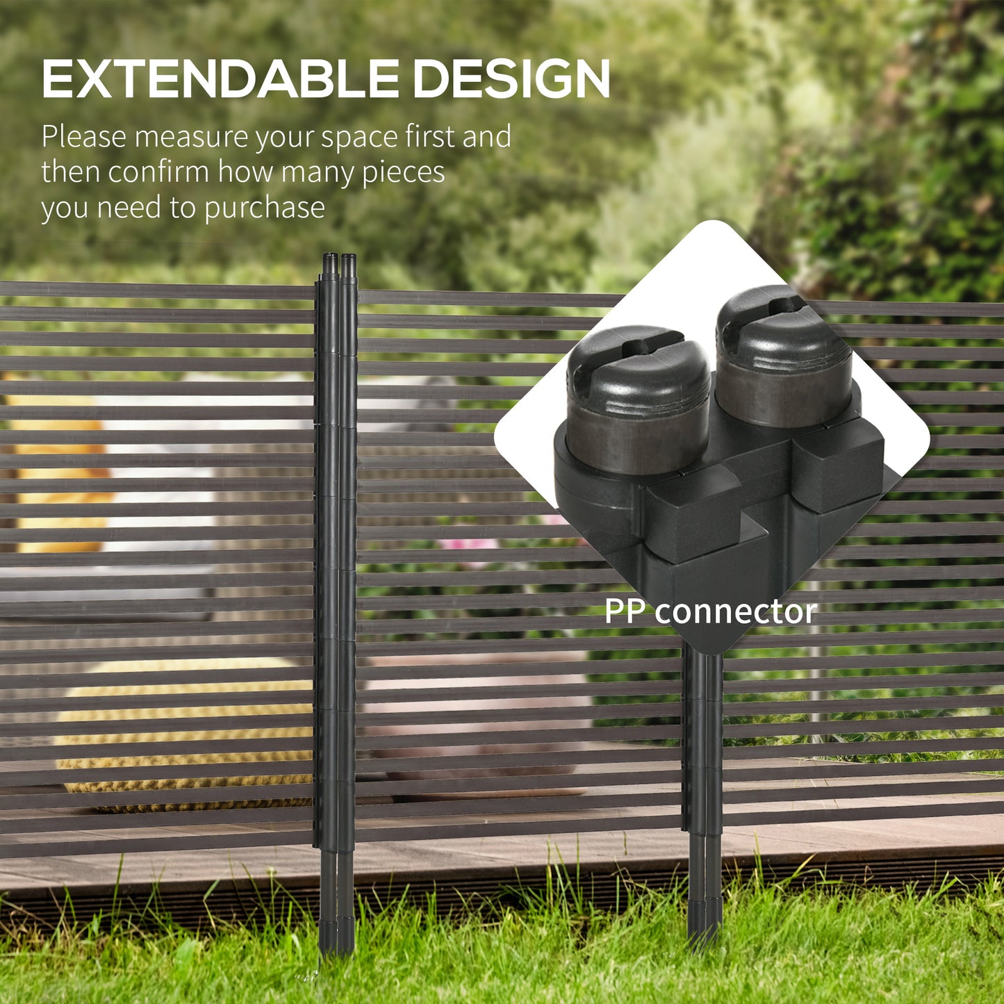 Garden Fence with 2 Standing Ways for Hard & Soft Ground