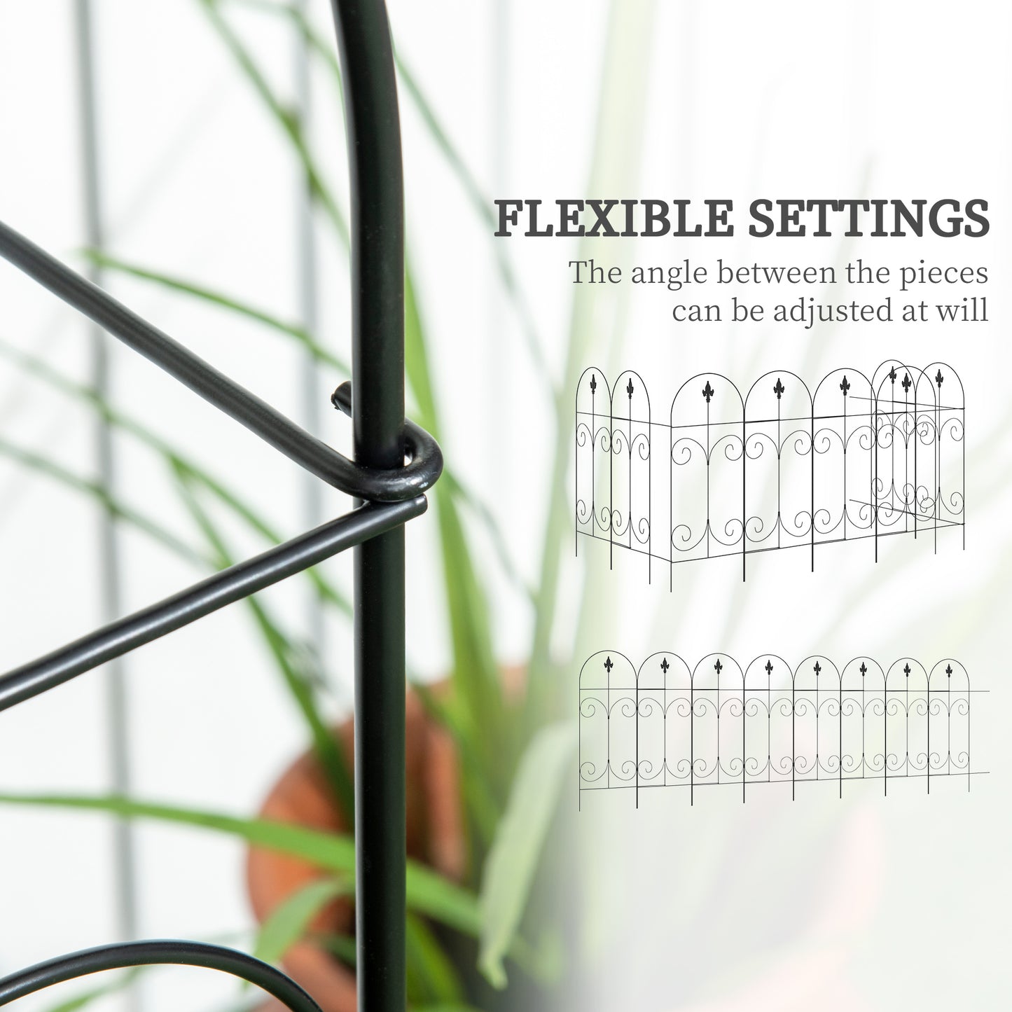 Decorative Garden Fencing, 16PCs 44in x 25ft Outdoor Picket Fence