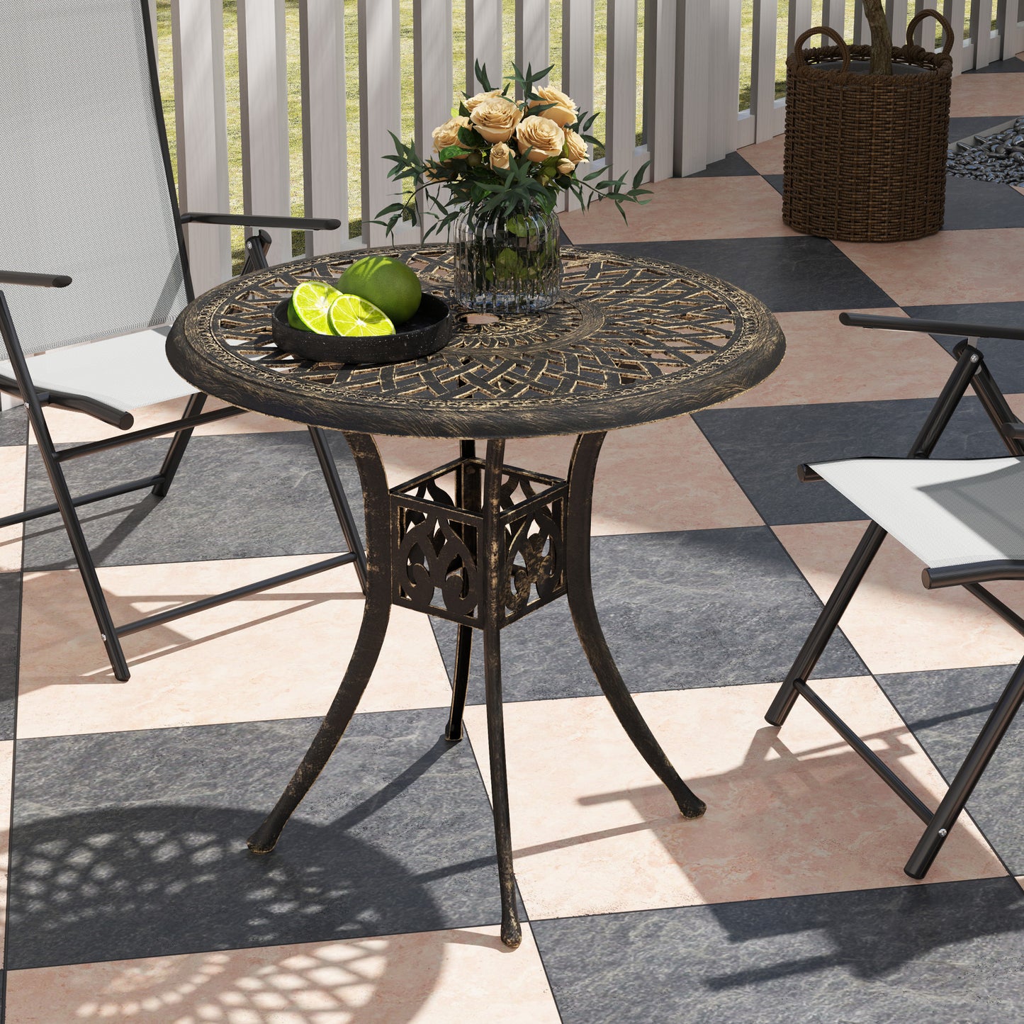 78 cm Round Garden Dining Table