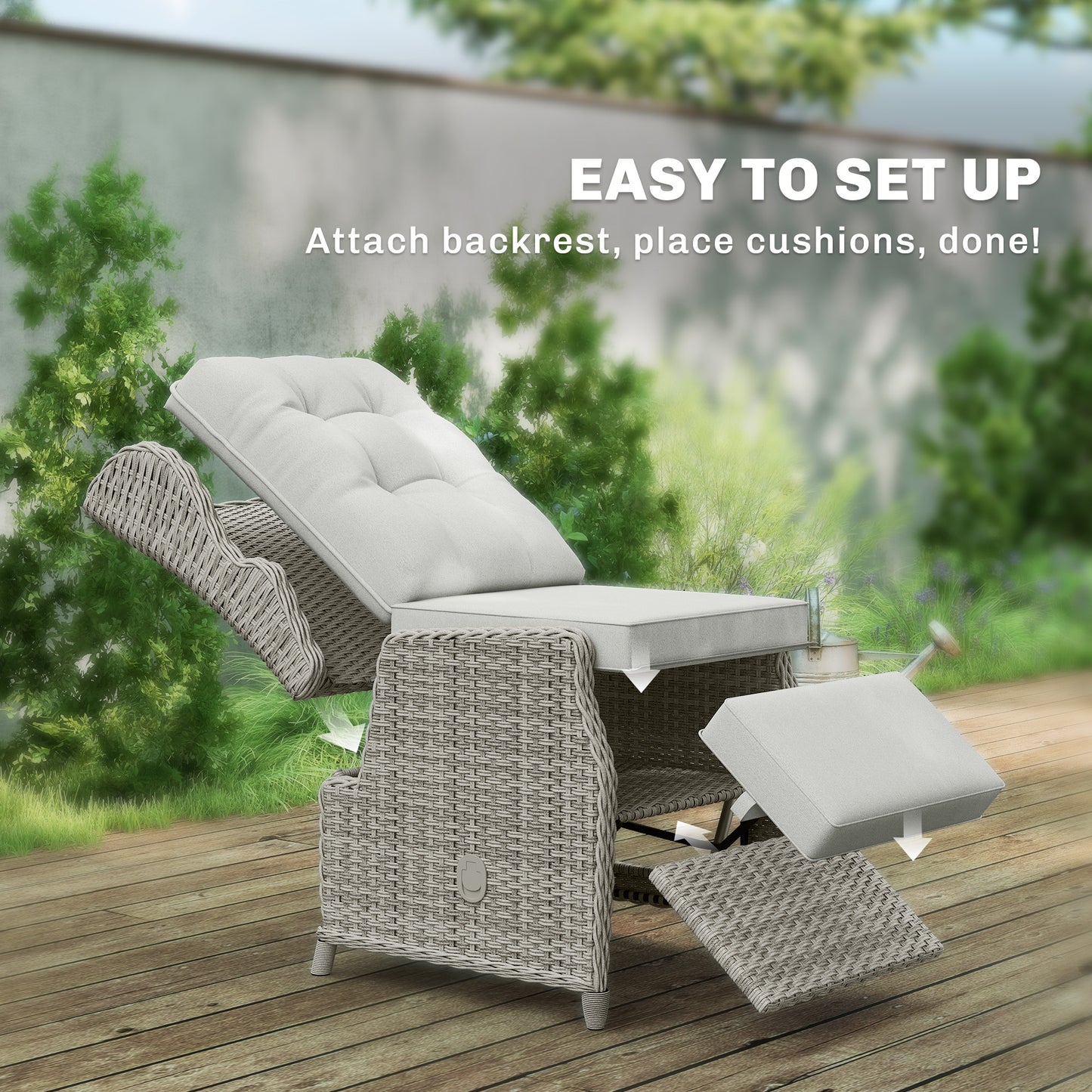 Rattan Garden Recliner Chair