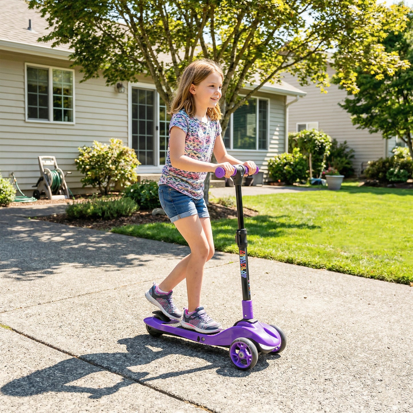 Three-Wheel Foldable Electric Scooter for Kids Aged 6-10 Years