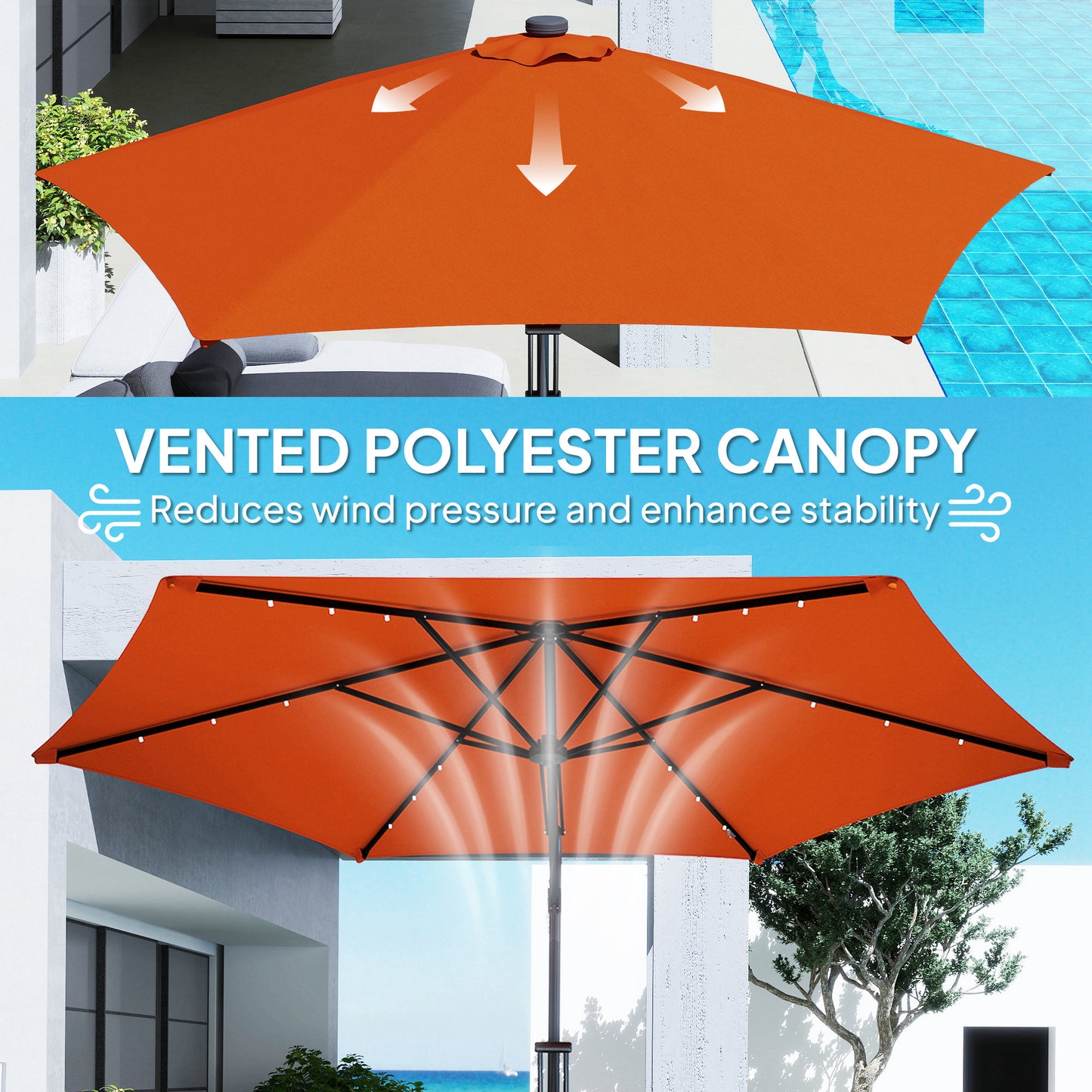 3(m) Solar LED Cantilever Parasol