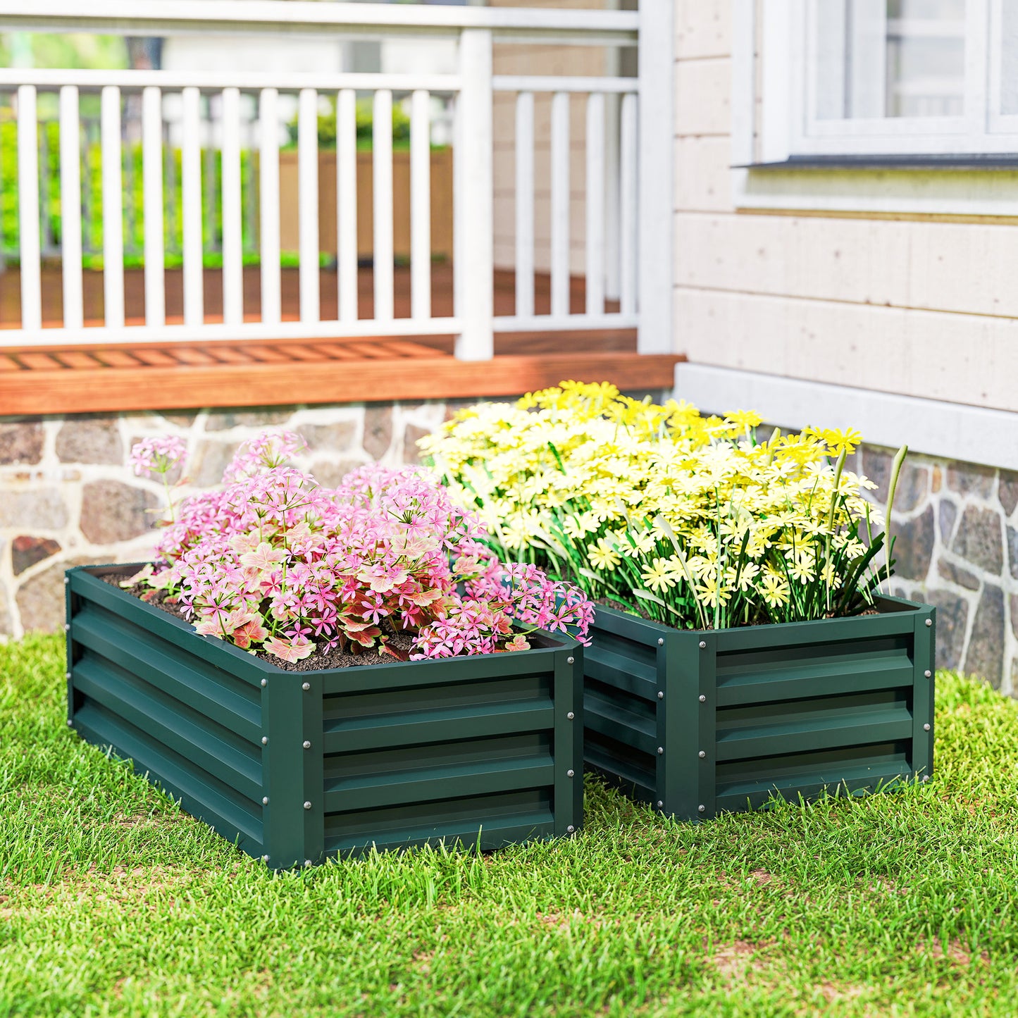Set of Two 110 x 65cm Steel Planter Boxes