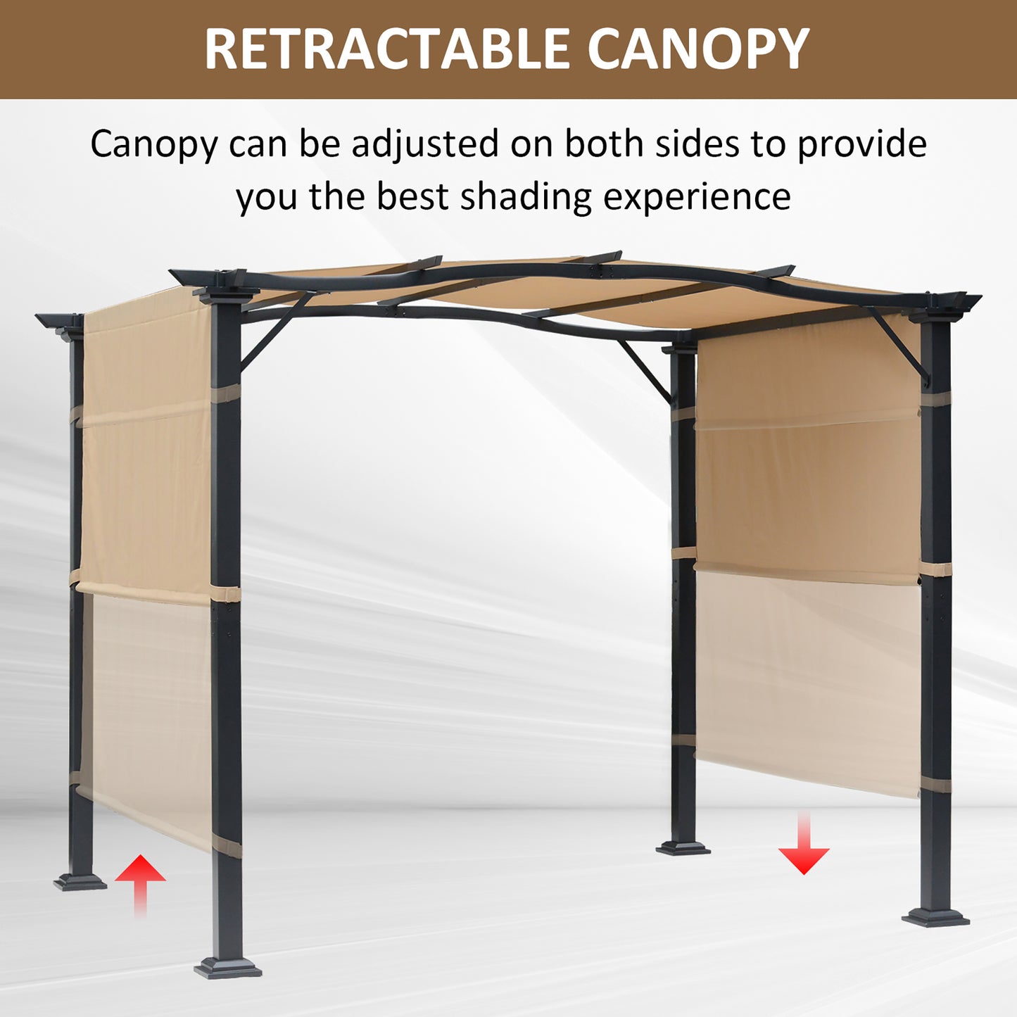 Outdoor Retractable Pergola Garden Gazebo