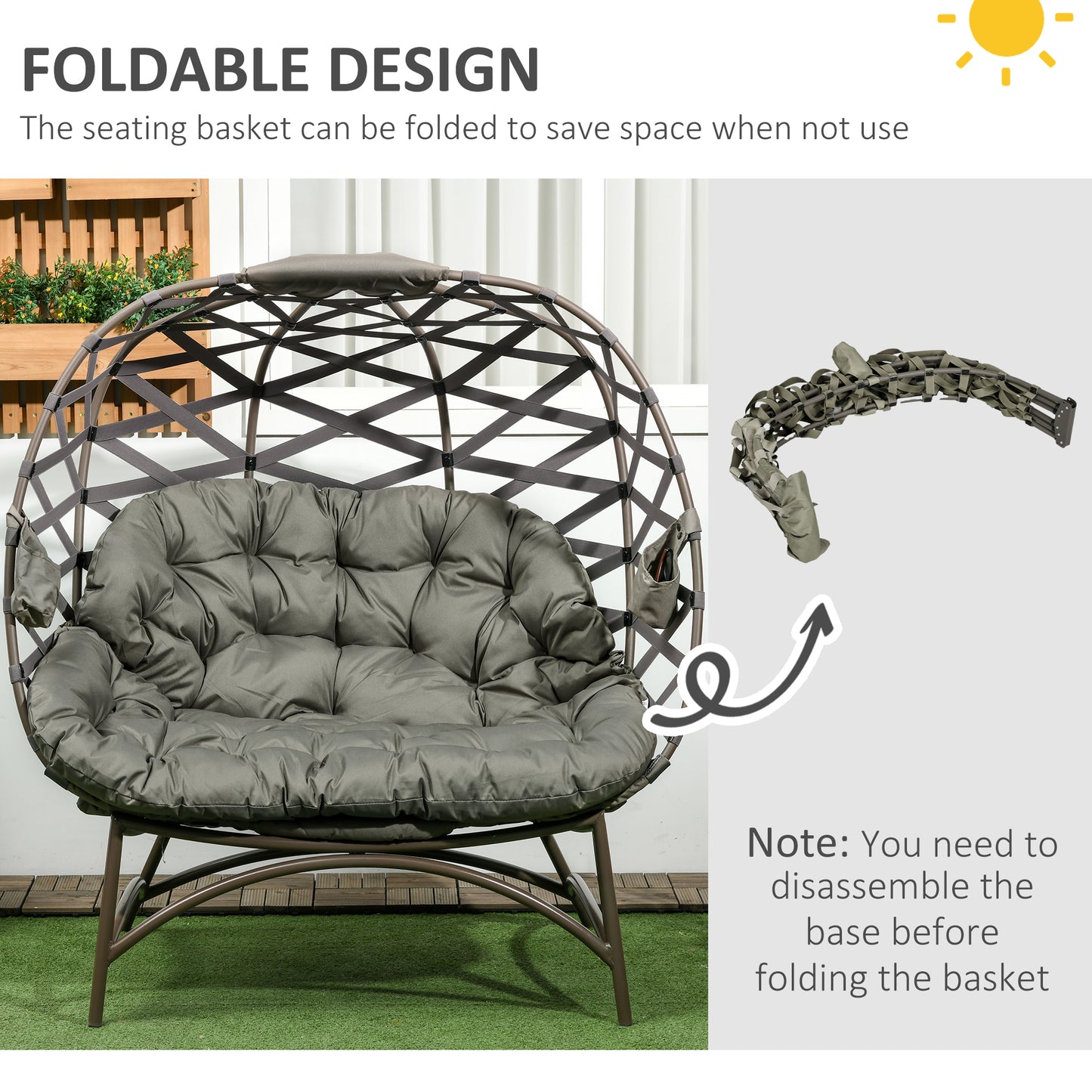 2 Seater Egg Chair Outdoor