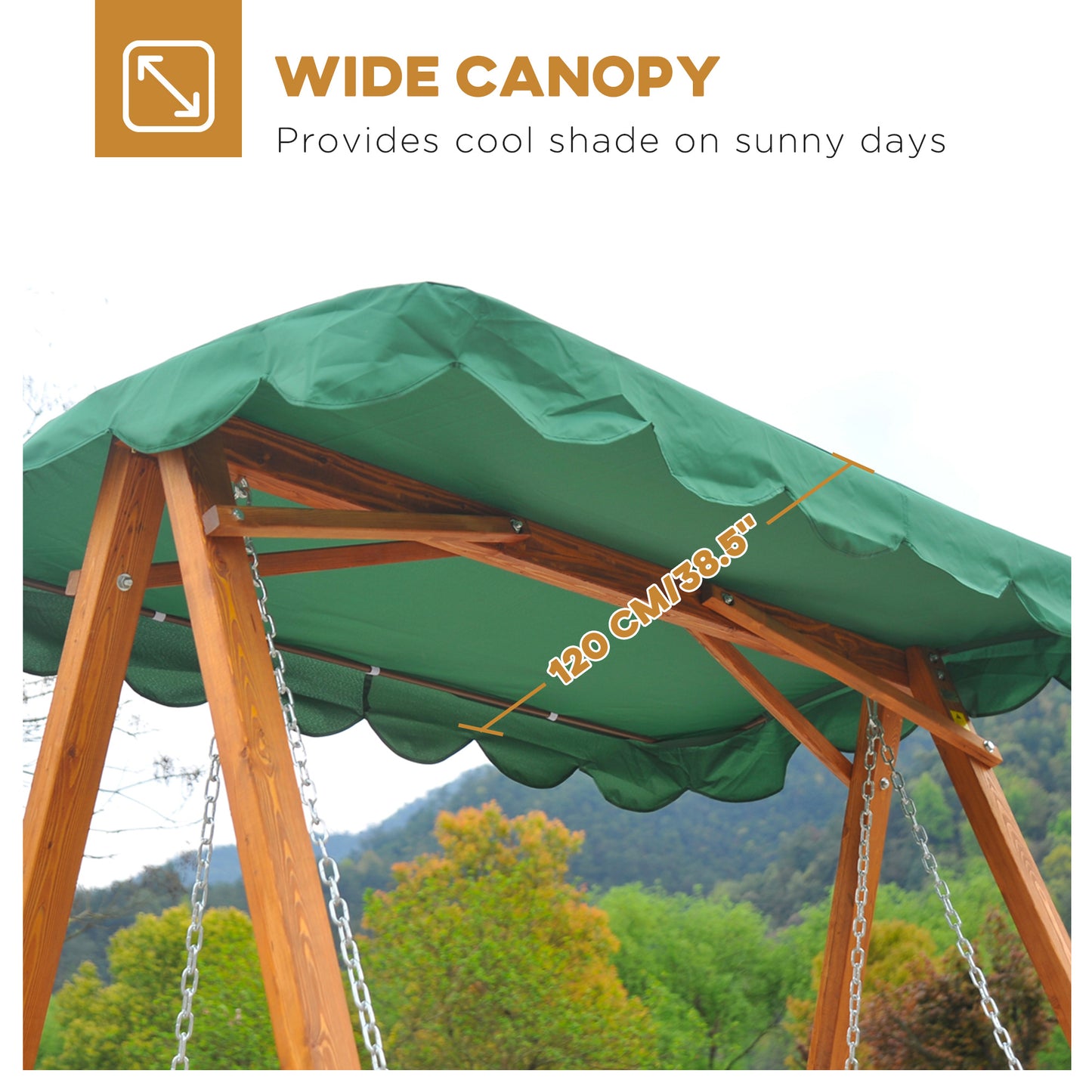 3-Seater Pinewood Swing Chair