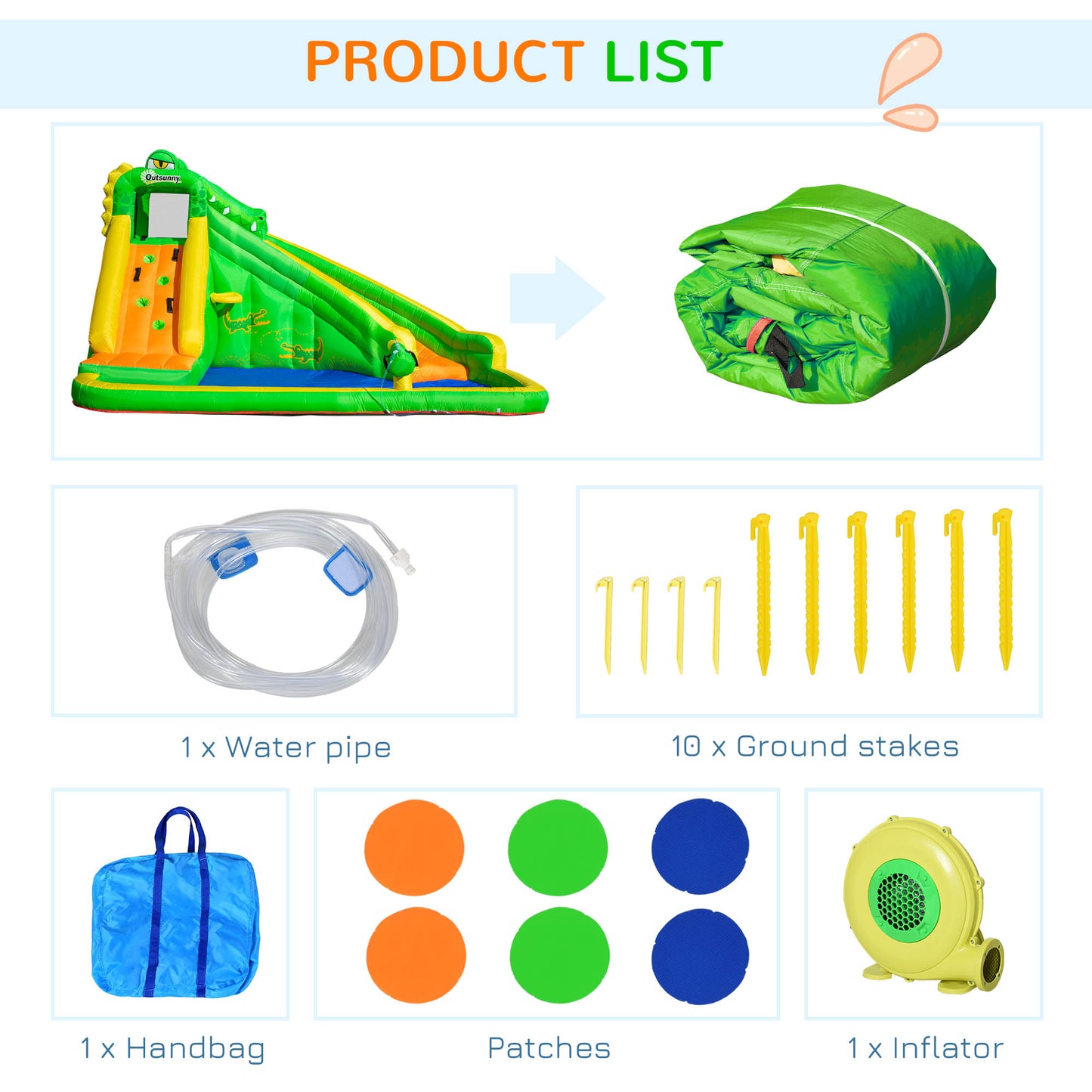 Kids Bouncy Castle, 5 in 1 Large Crocodile Style Inflatable House