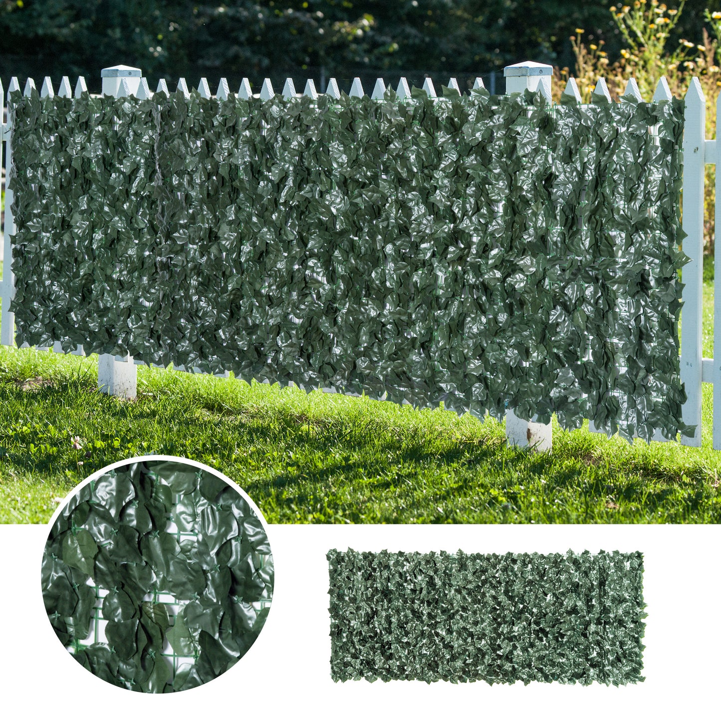 1-Piece Artificial Leaf Hedge Screen Privacy Fence Panel (1)