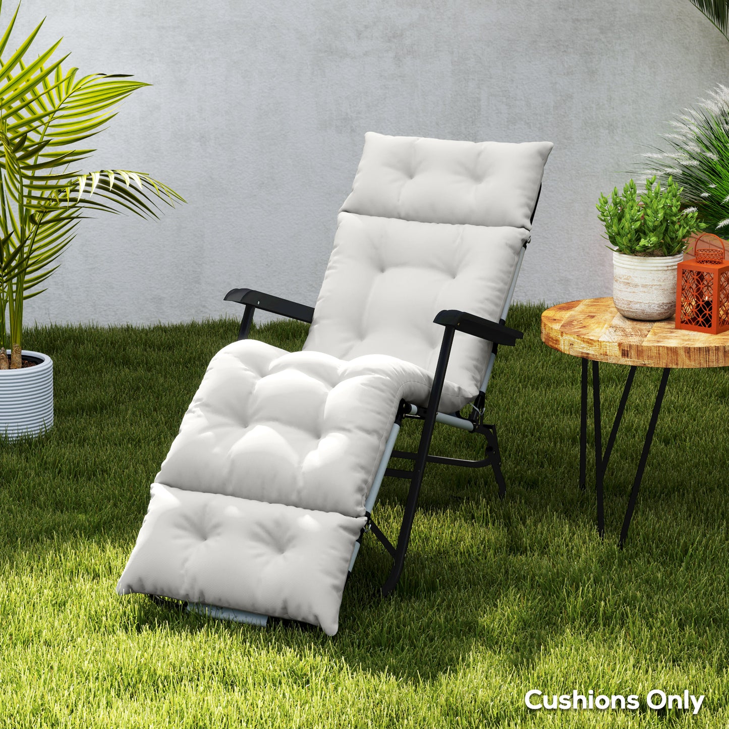 Sun Lounger Cushions Only, 190 x 56 x 10 cm Garden Lounge Chair