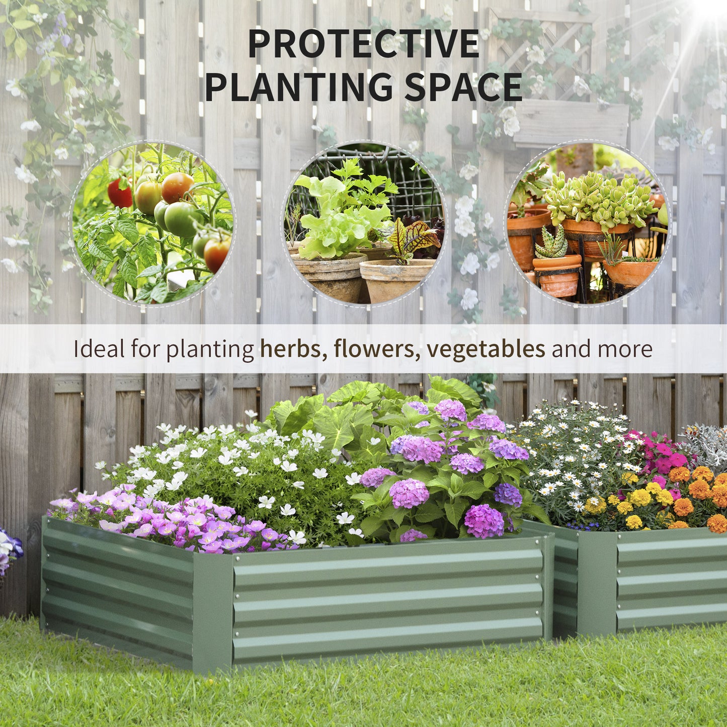 Set of 2 291L Raised Garden Bed