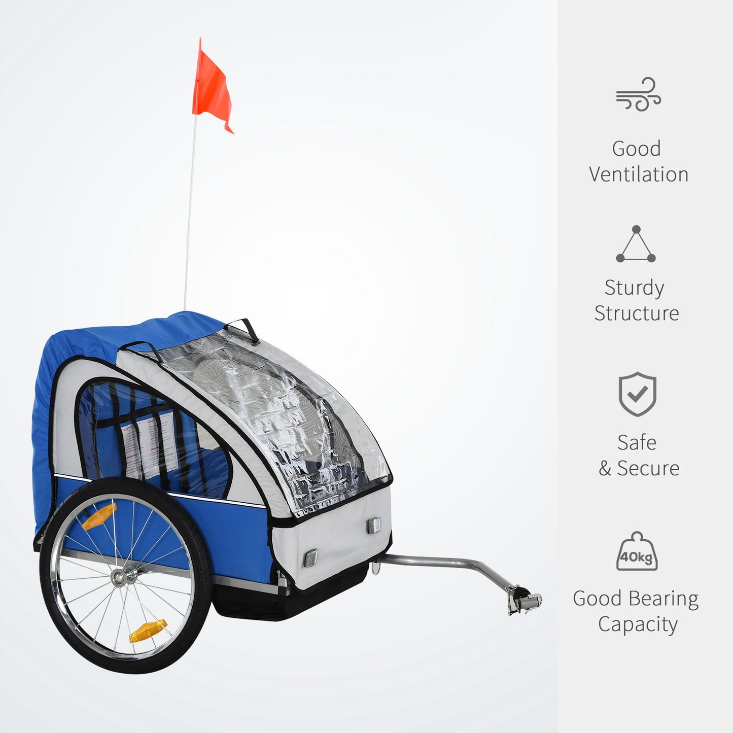2 Seat Bike Trailer Bicycle wagon