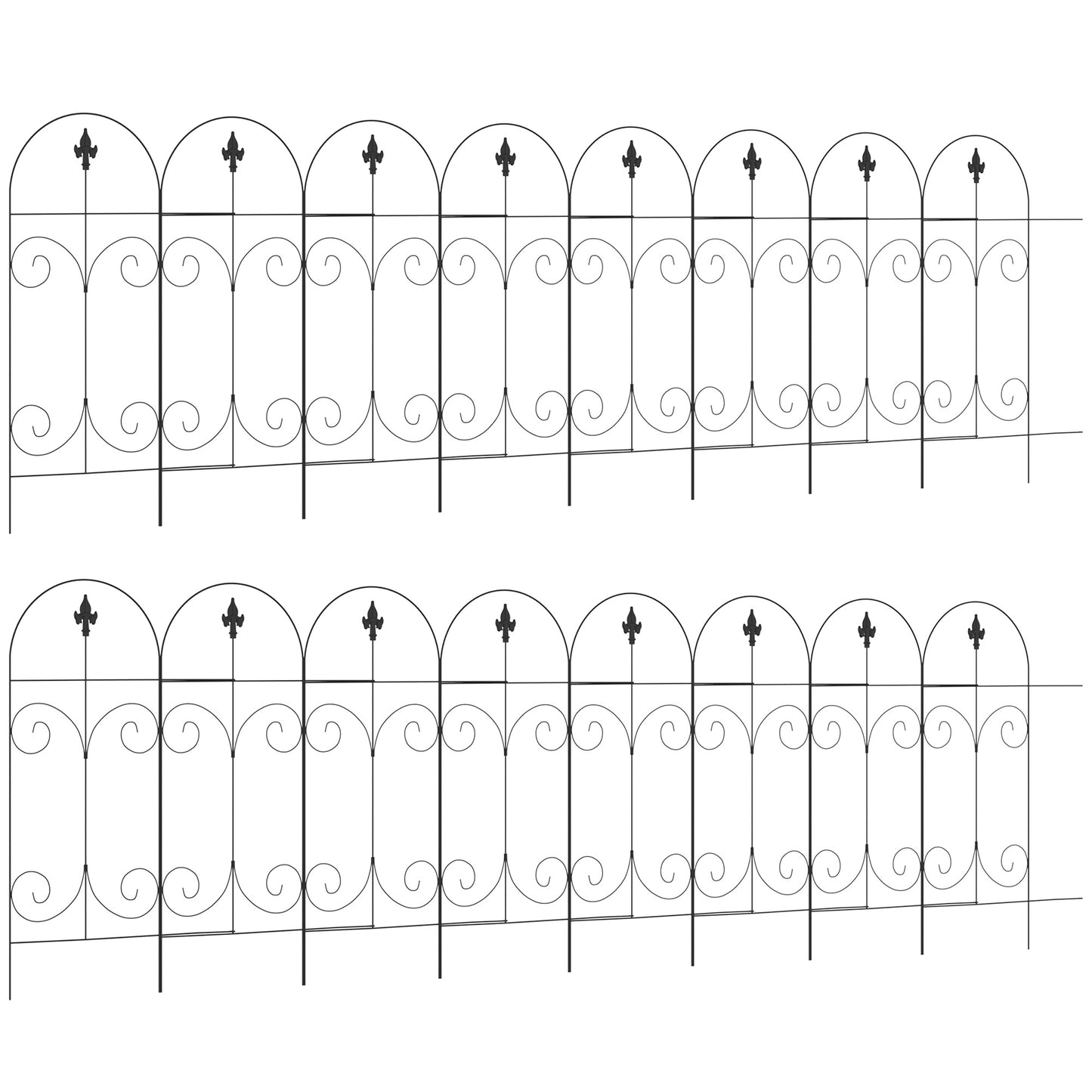 Decorative Garden Fencing, 16PCs 44in x 25ft Outdoor Picket Fence