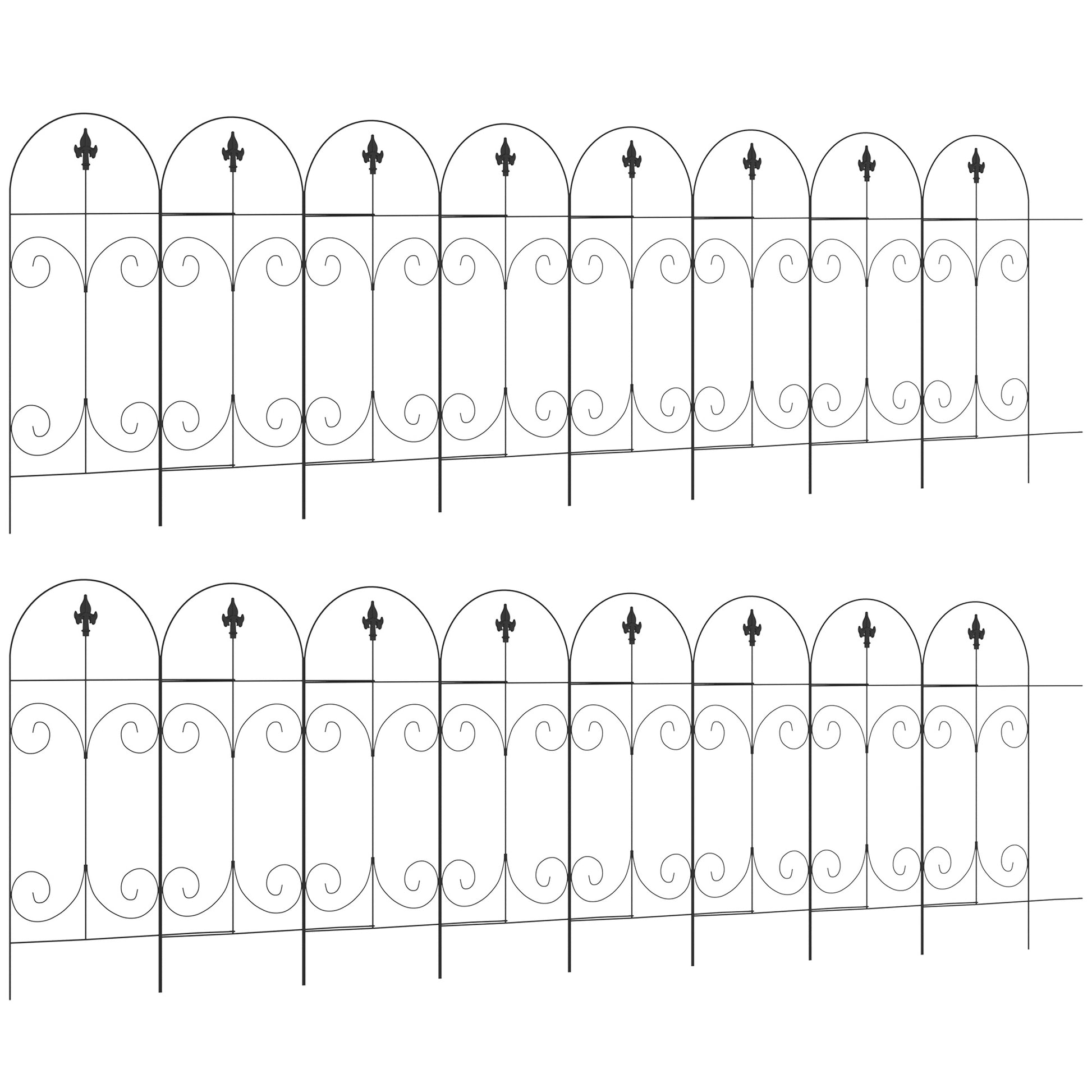 Decorative Garden Fencing, 16PCs 44in x 25ft Outdoor Picket Fence