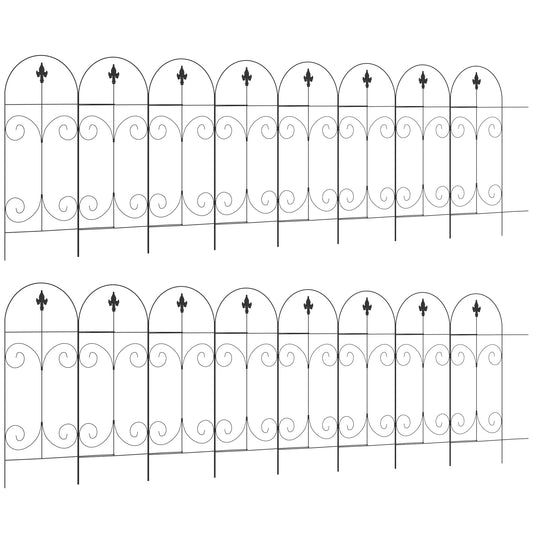 Decorative Garden Fencing, 16PCs 44in x 25ft Outdoor Picket Fence