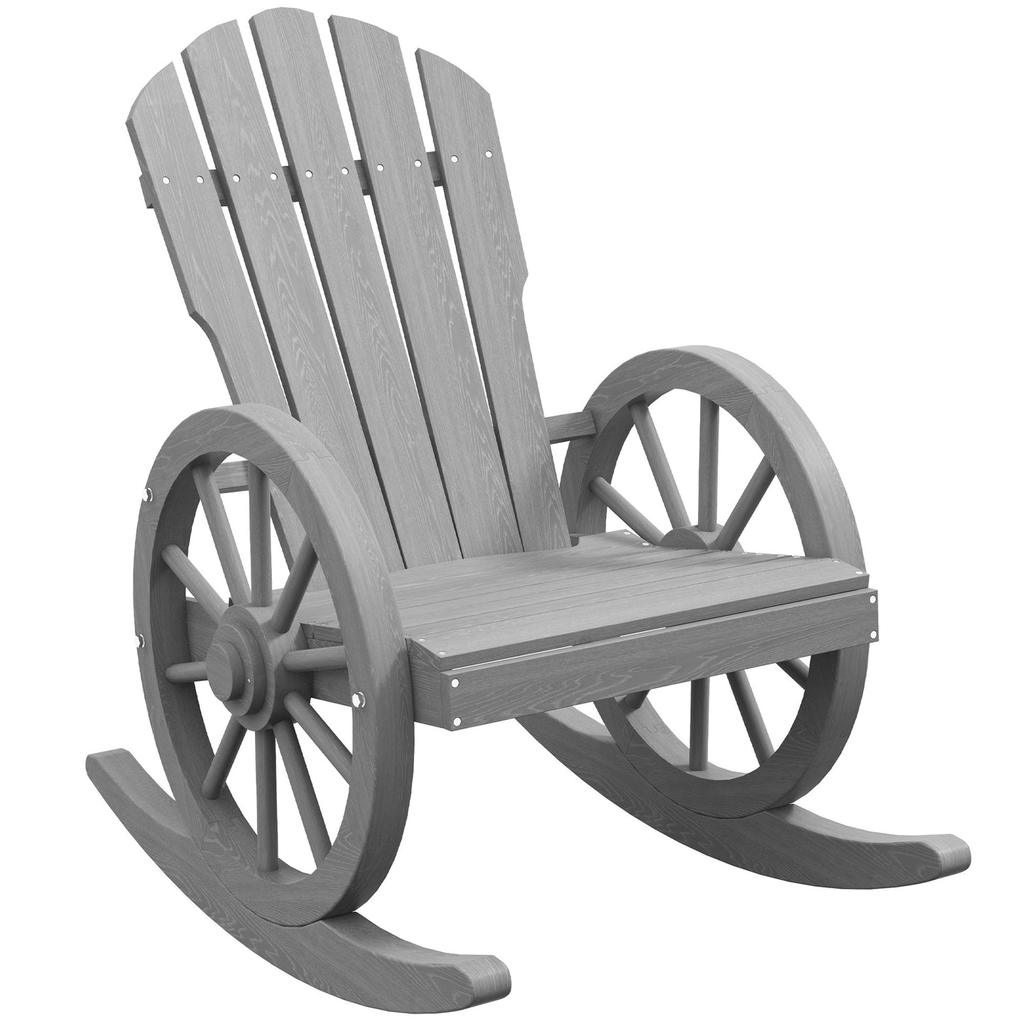 Wooden Adirondack Rocking Chair Reclining Armchair Outdoor Garden