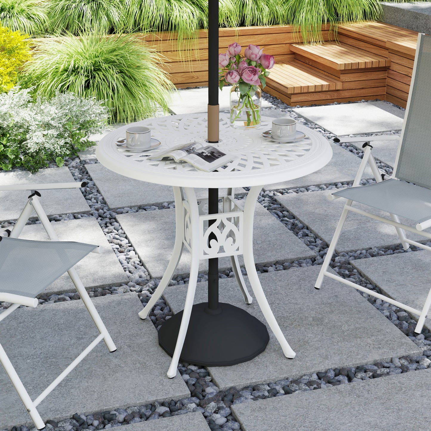 78 cm Round Garden Dining Table