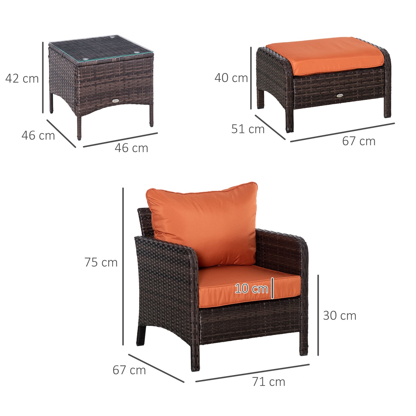 5 Pieces PE Rattan Garden Furniture Set (1)