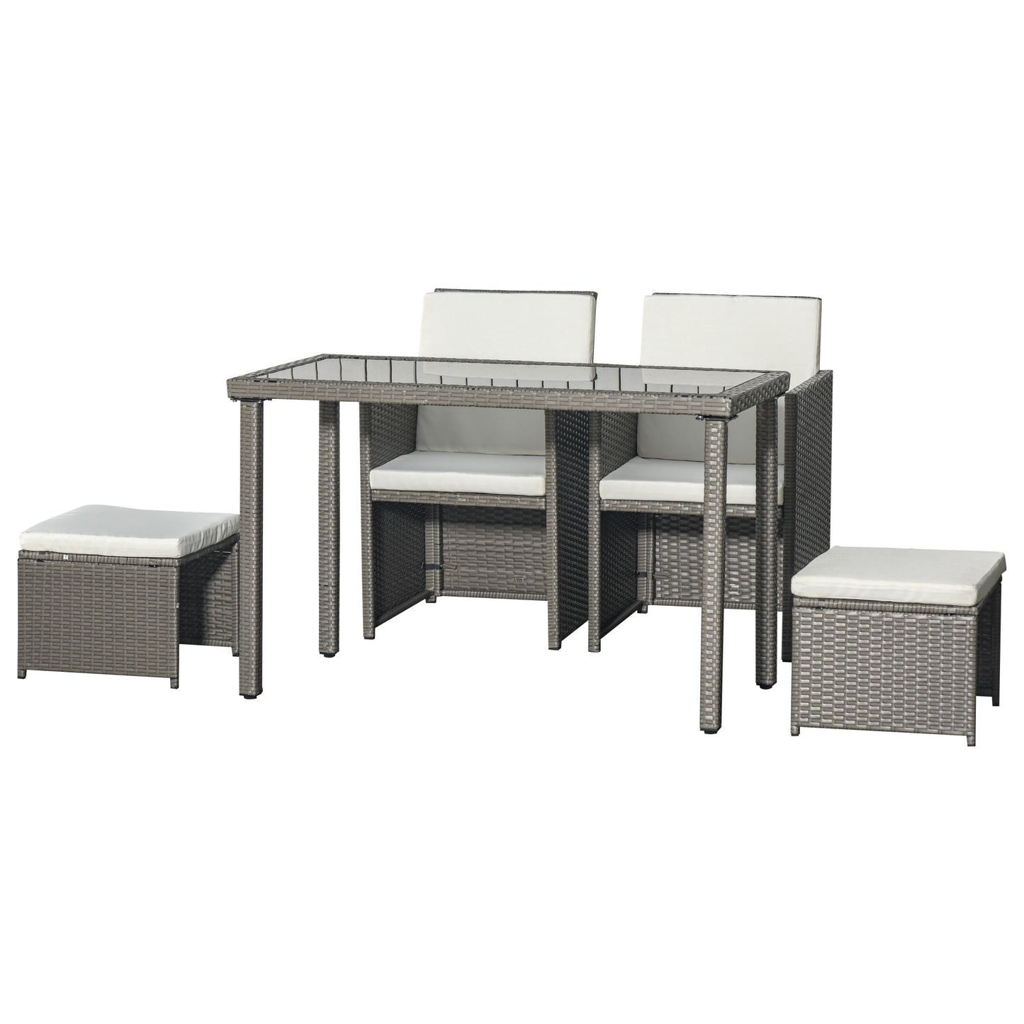 2 Seater Rattan Cube Garden Furniture Set
