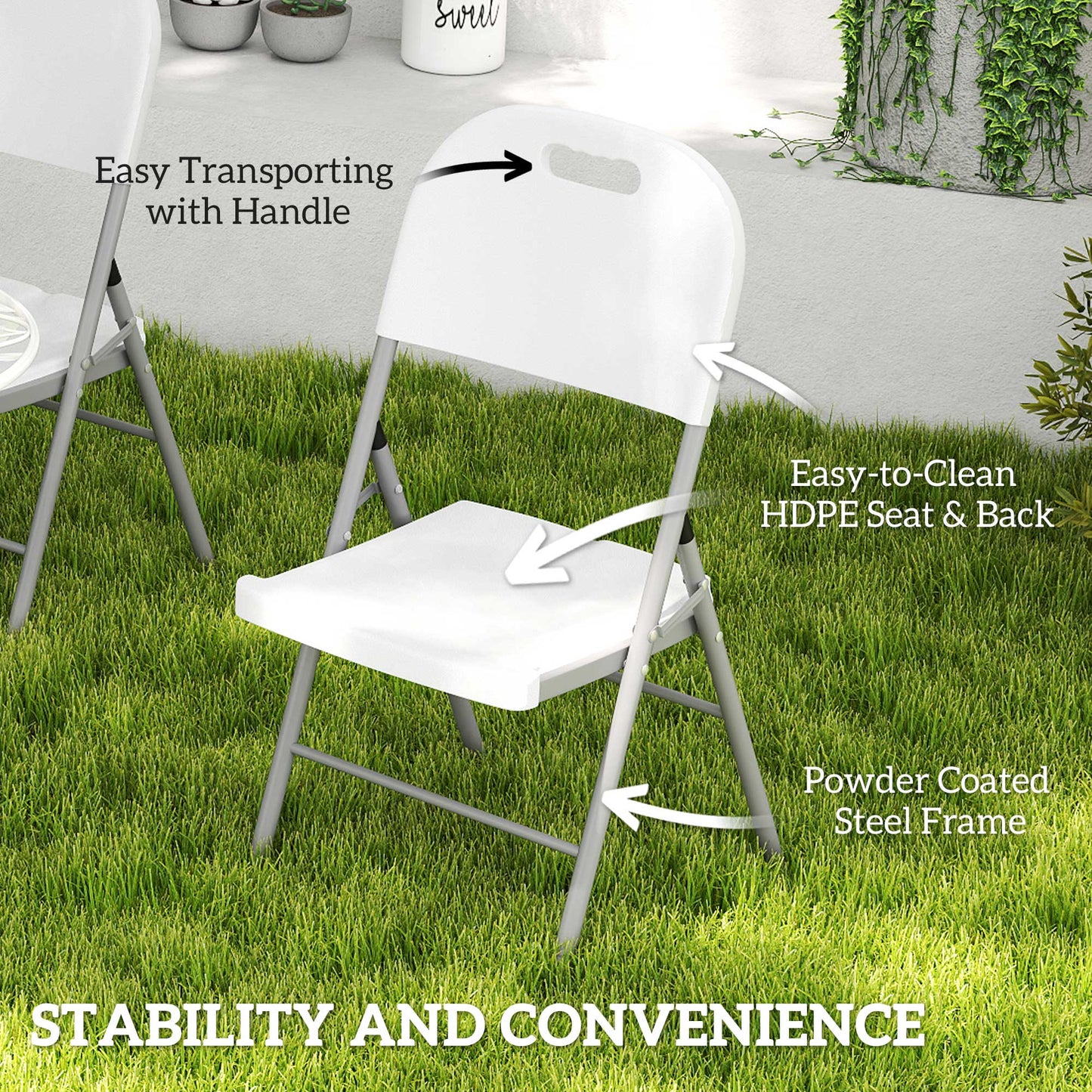 Set of Two Foldable Outdoor Chairs