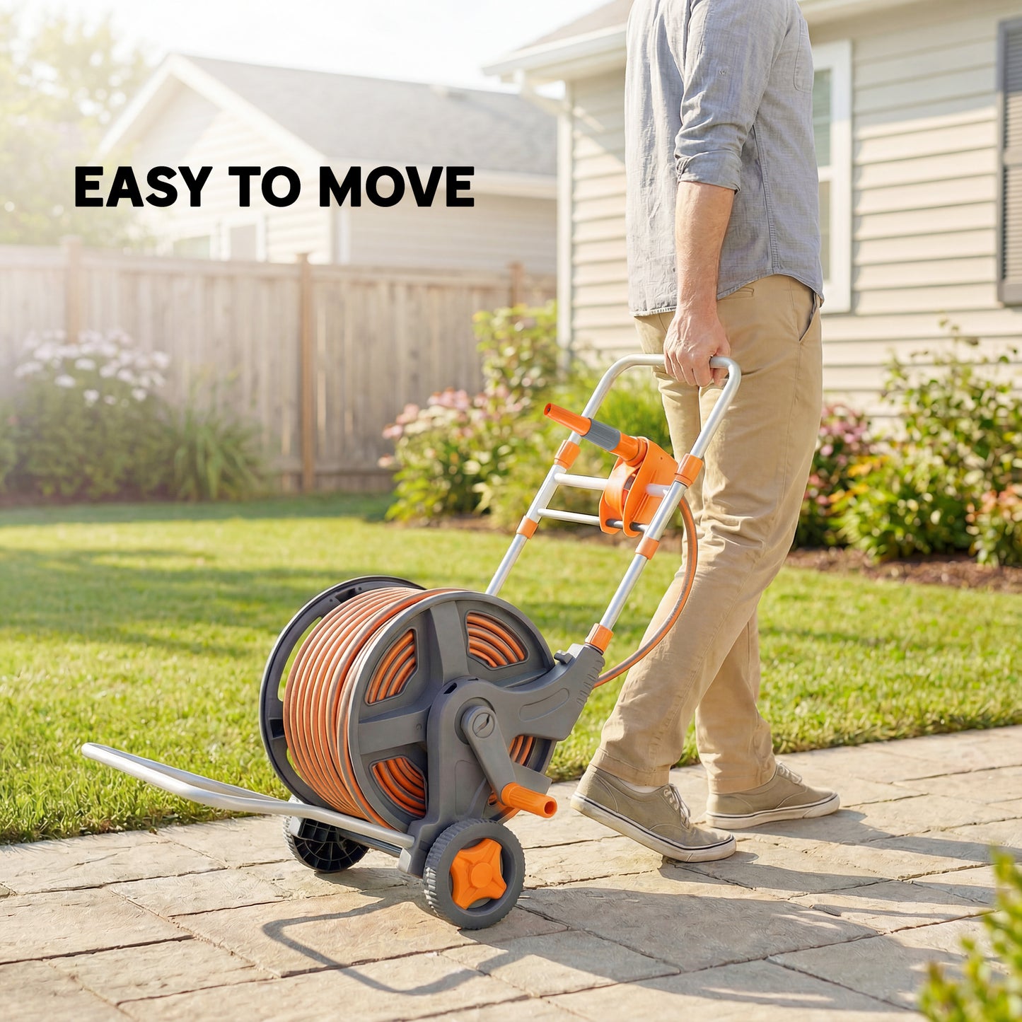 Hose Reel Cart with Wheels