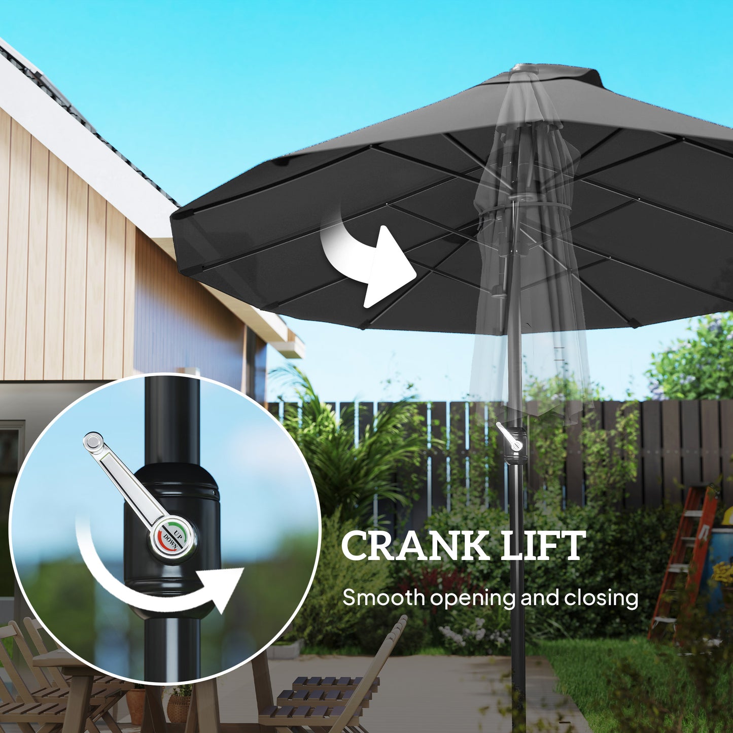 4.6m Double Garden Parasol