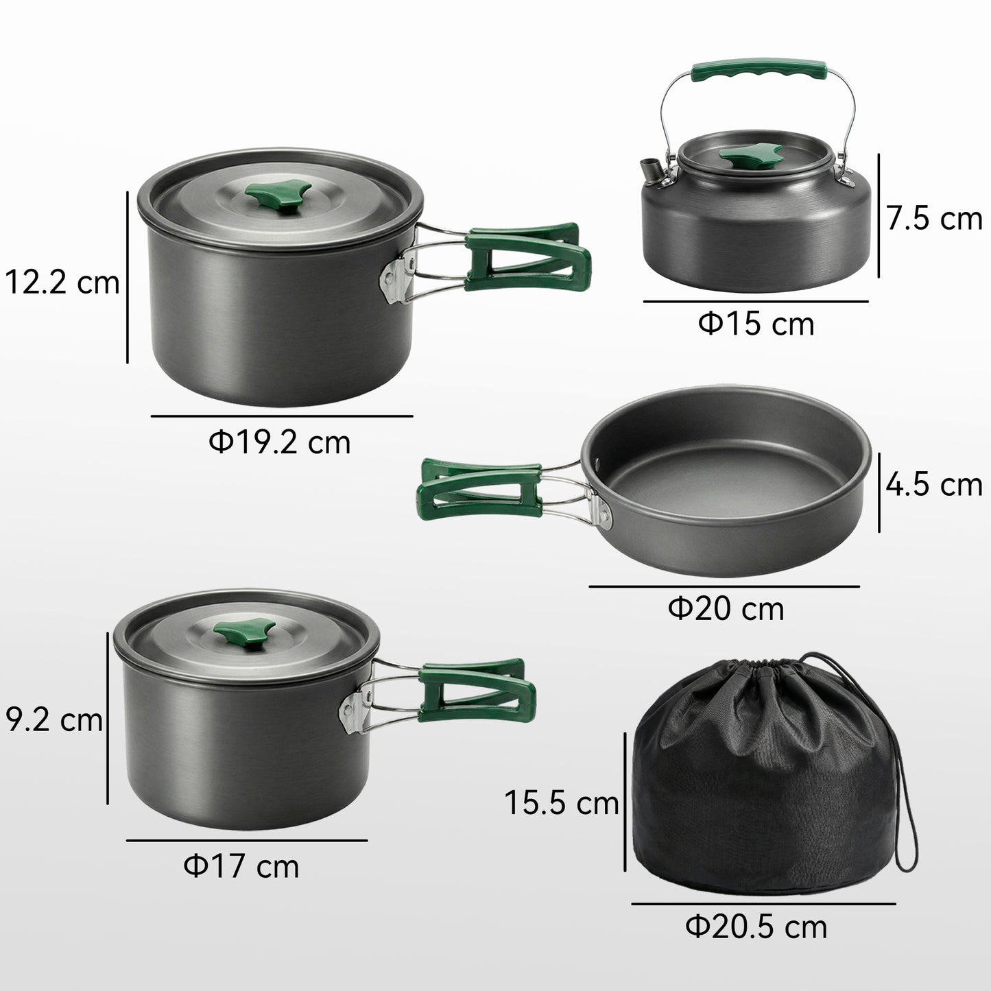 Camping Cookware Set for 4-5 People
