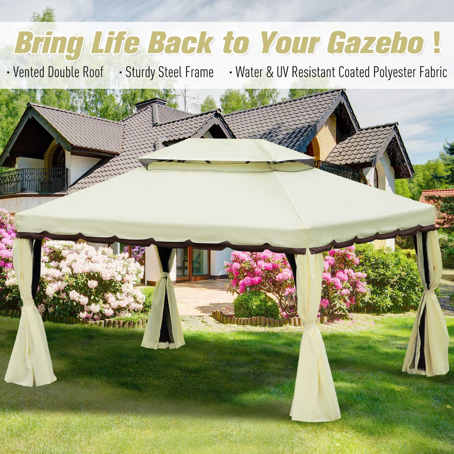 4 x 3 m Aluminum Garden Gazebo