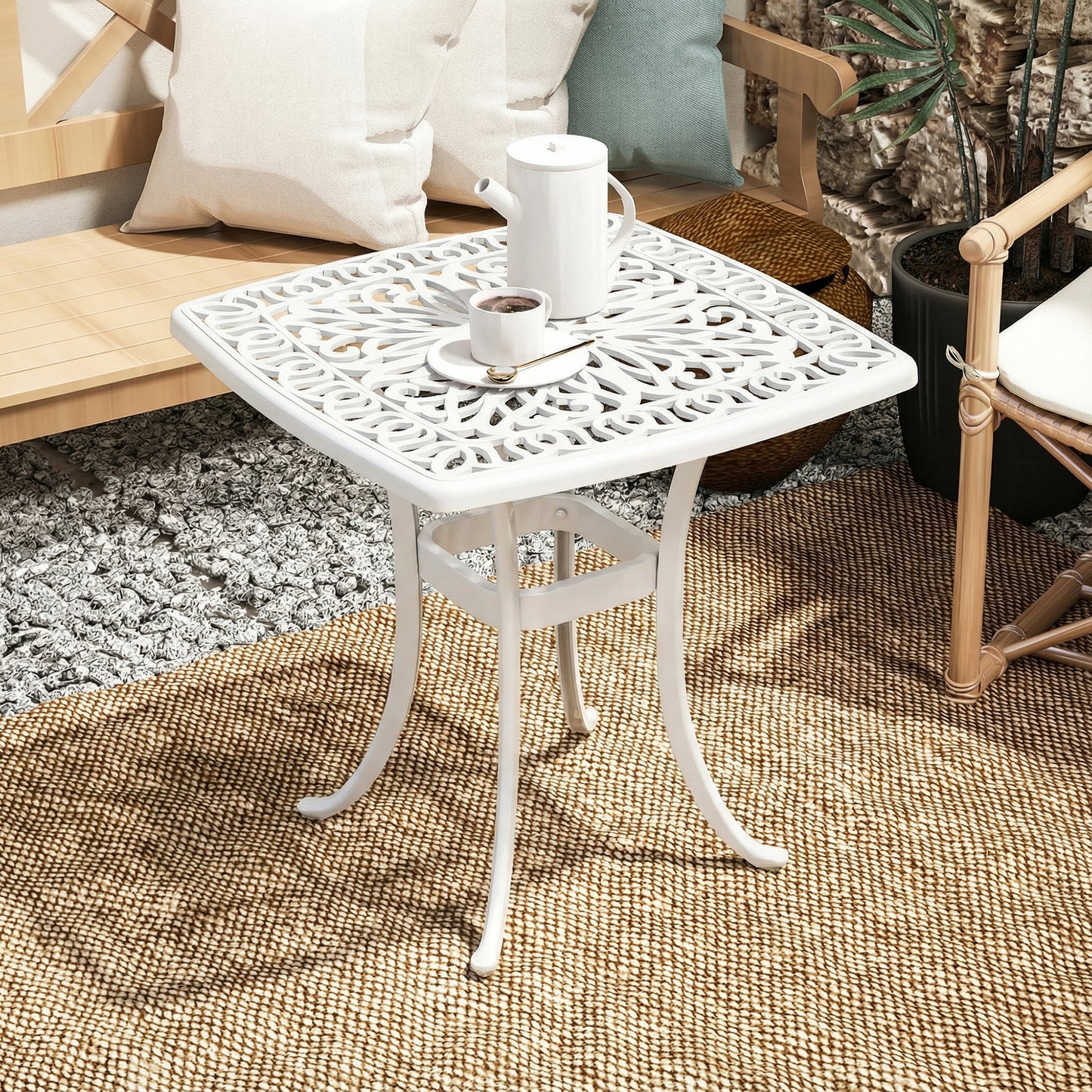 Outdoor Garden Table with 38mm Dia. Umbrella Hole