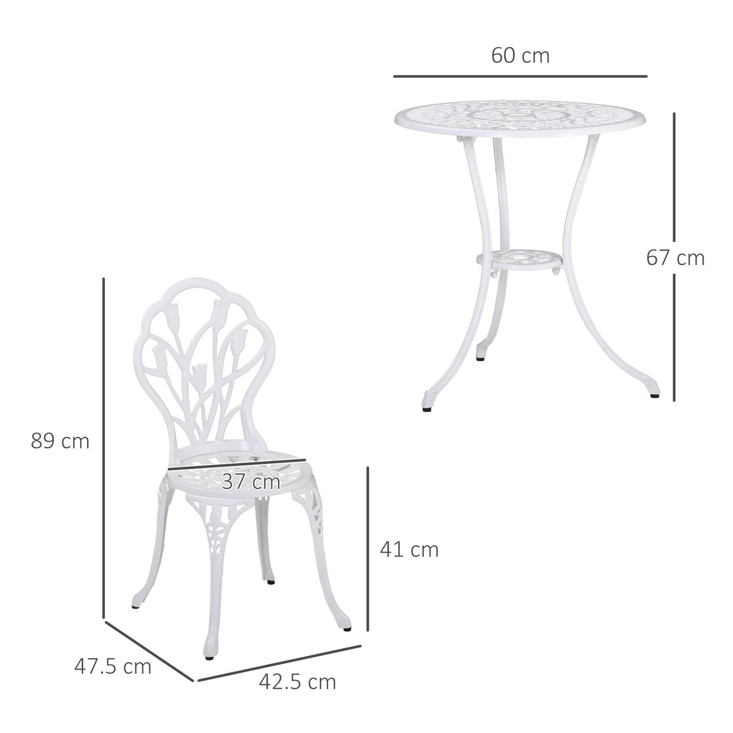 3 Piece Patio Bistro Set for 2