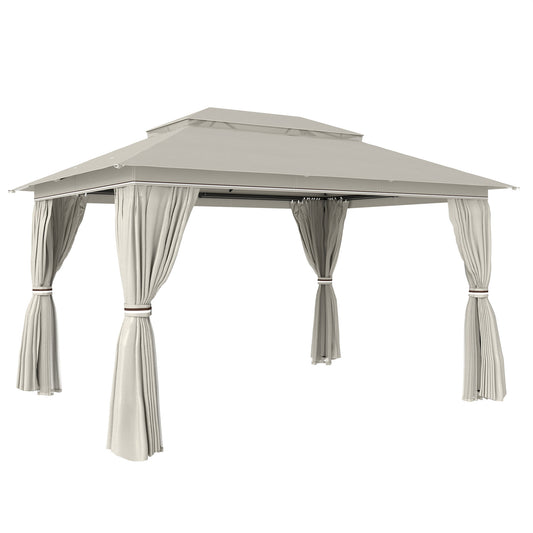 3 x 4 m Outdoor Garden Gazebo with Netting and Curtains