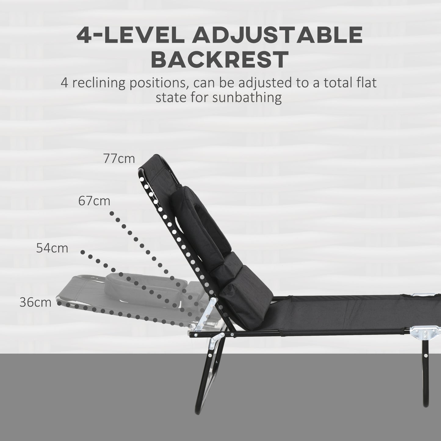Folding Sun Loungers Set of 2 with Face Hole