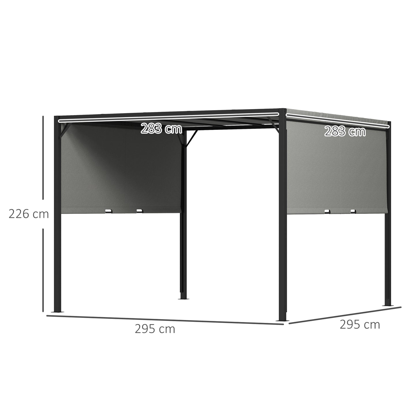 3 X 3 Meters Pergola with Sliding Roof