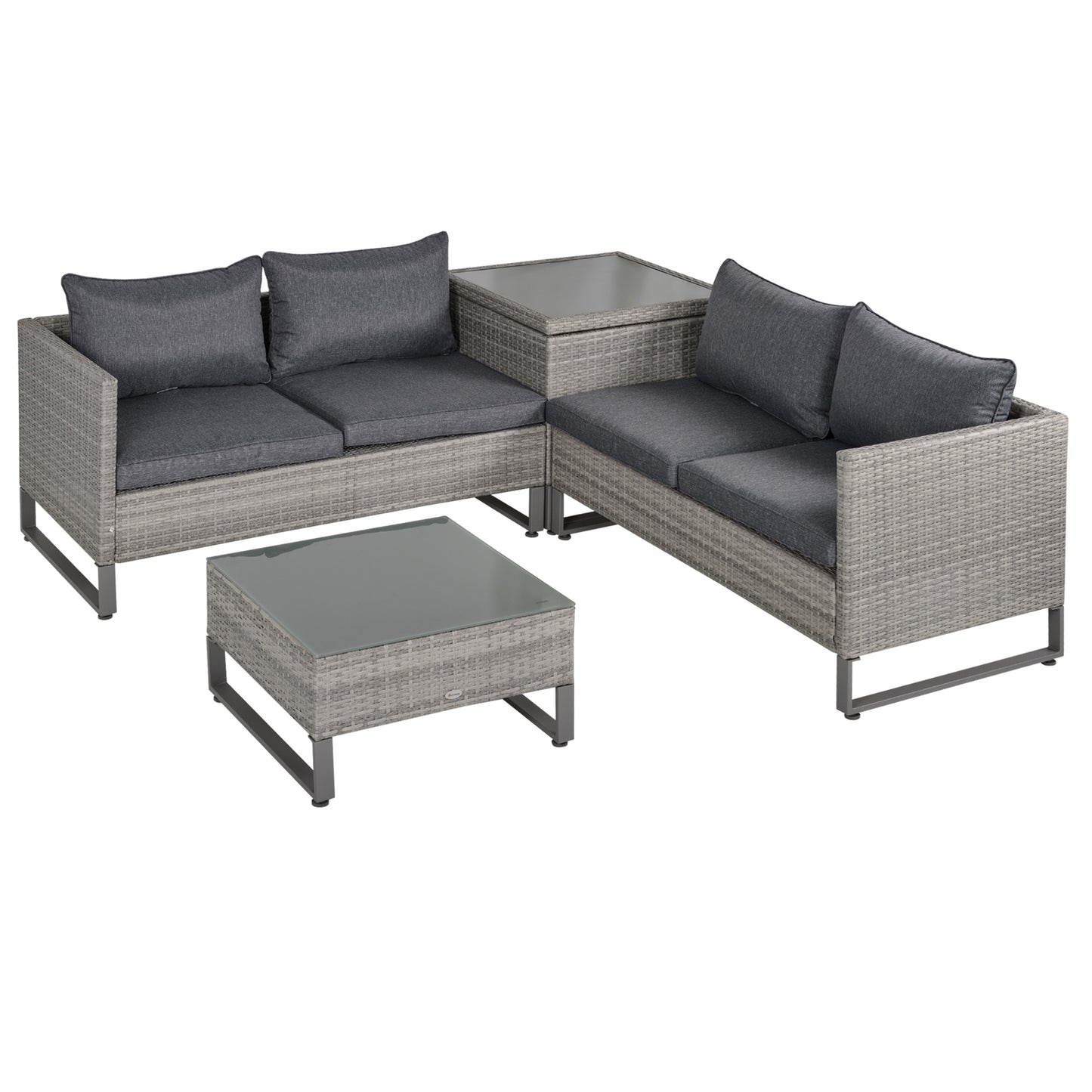 4 Pieces Rattan Garden Furniture Set (2)