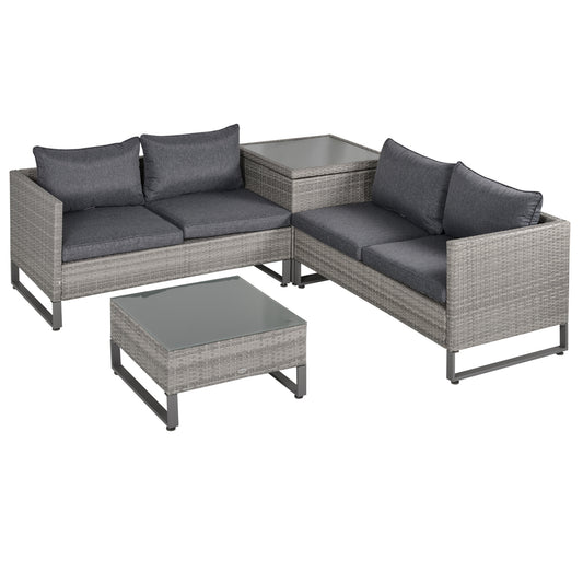 4 Pieces Rattan Garden Furniture Set (2)