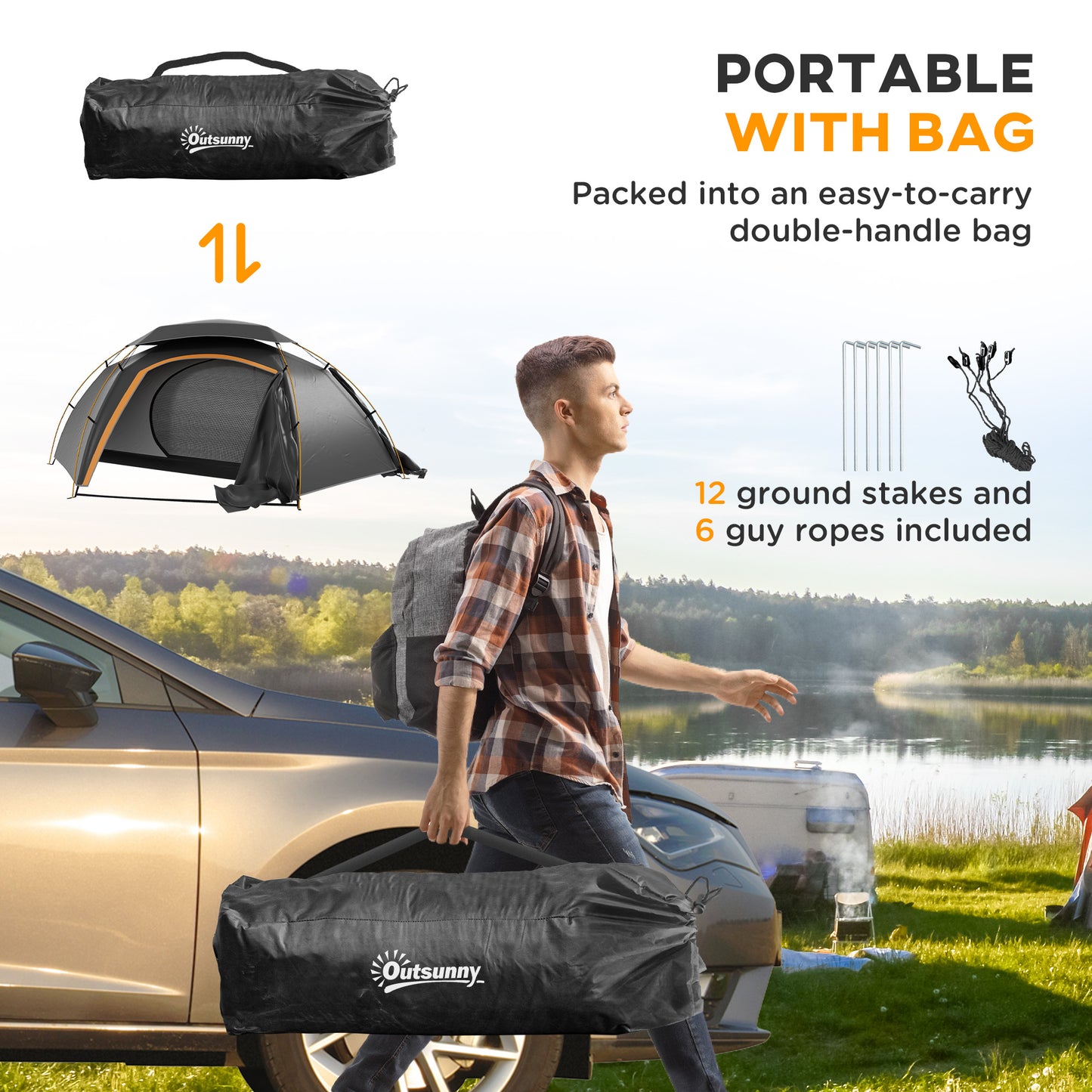 Aluminium Frame Camping Tent Dome Tent with Removable Rainfly