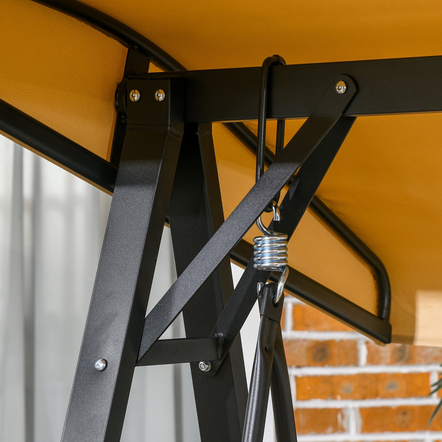 Two-Seater Garden Swing Bench, with Adjustable Canopy