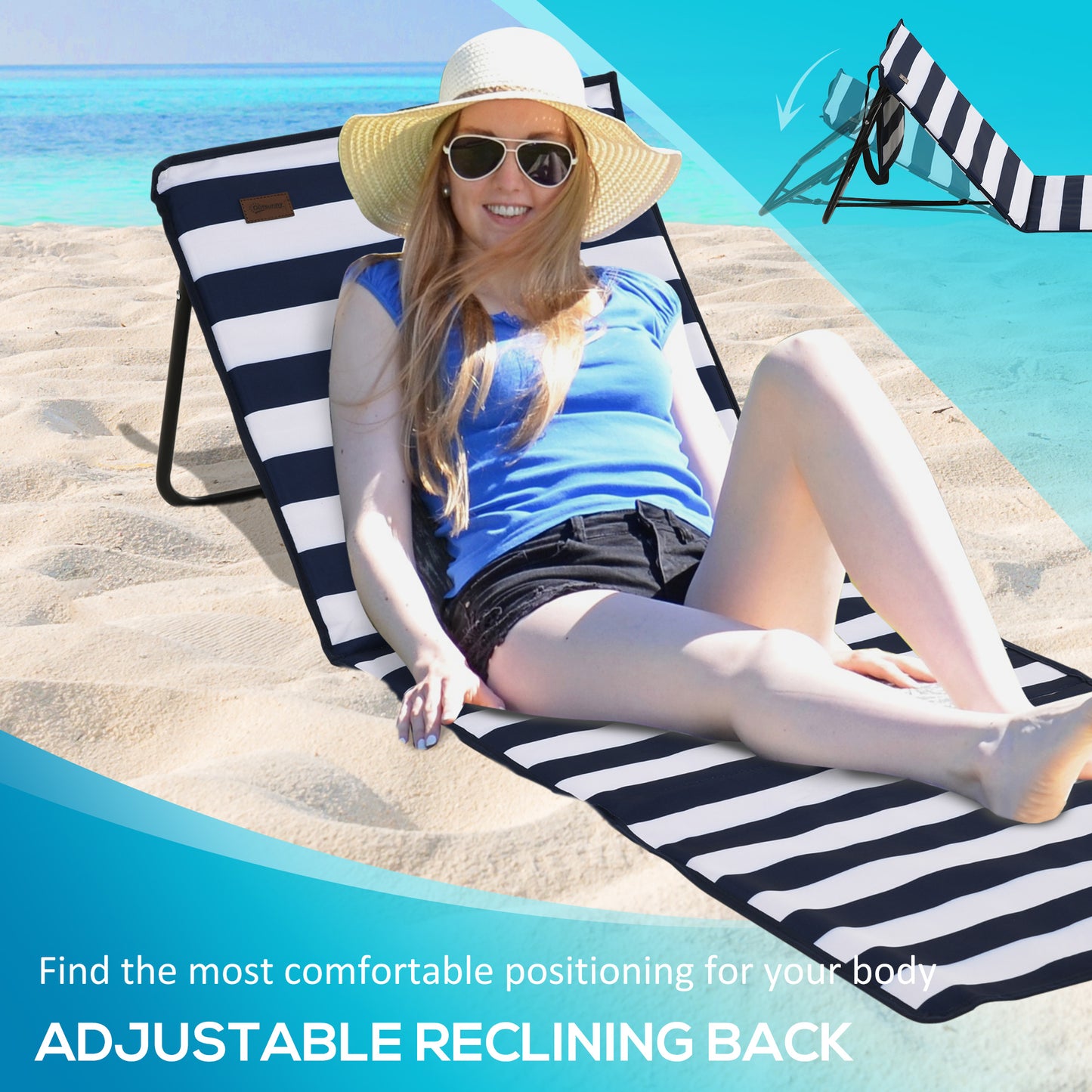 Set of 2 Foldable Garden Beach Chair Mat (1)