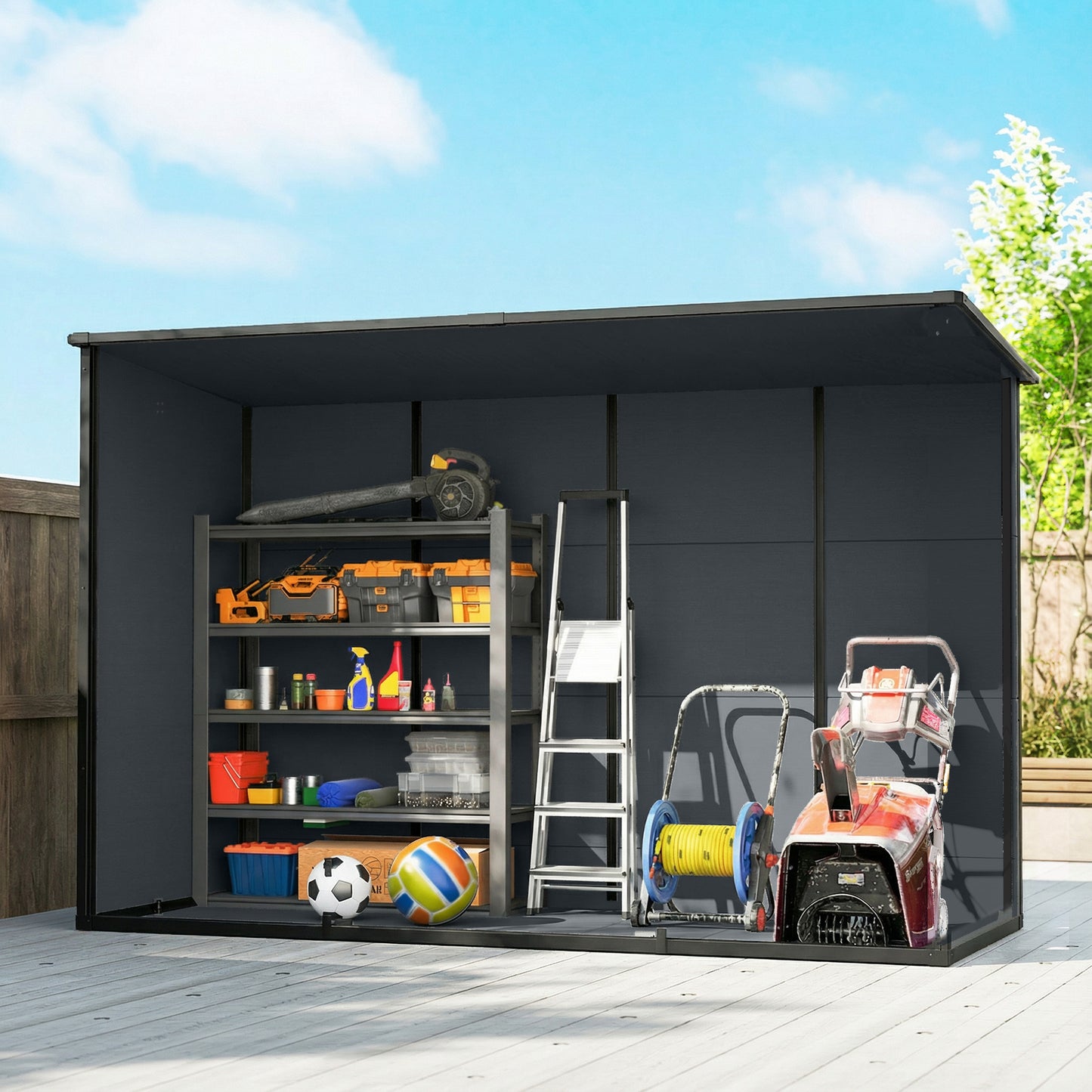 10 x 4 ft Resin Garden Shed, Outdoor Storage Shed with Floor