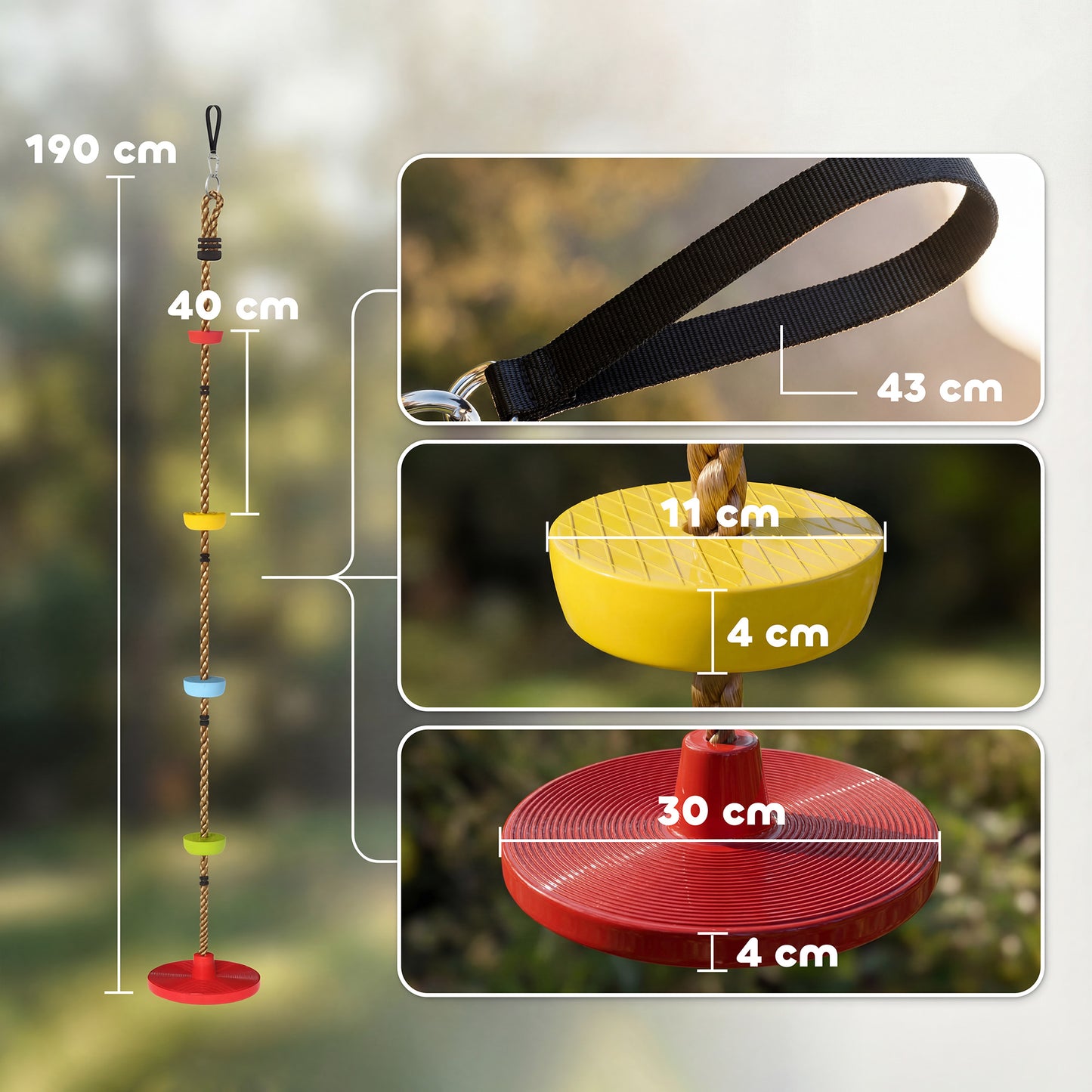 Climbing Rope, Kids Tree Swing Kit with Platforms