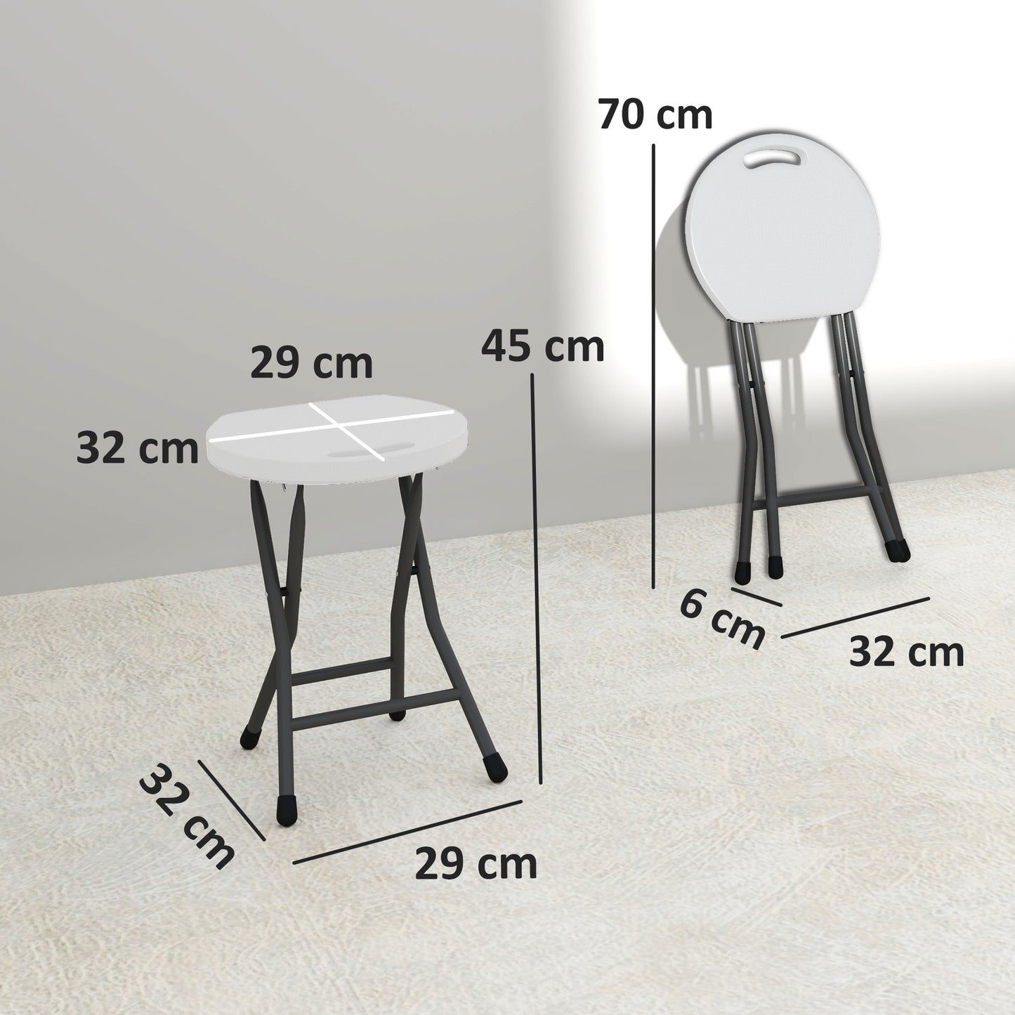 Set of Four Folding Carry Stools