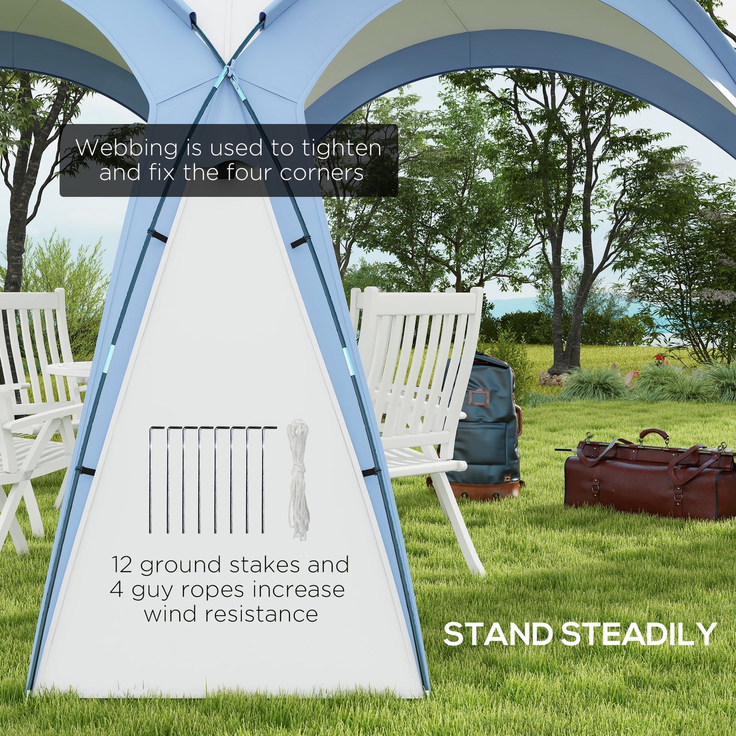 3.5 x 3.5M Camping Gazebo, Outdoor Event Shelter Dome Tent Garden (1)