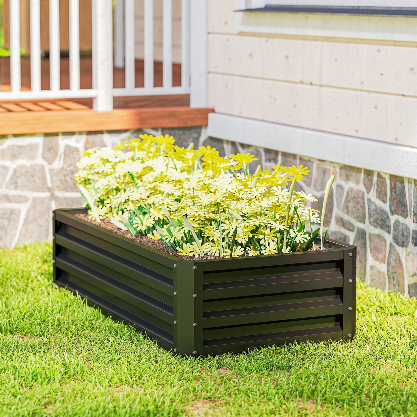 Raised Beds for Garden, Galvanized Outdoor Planters