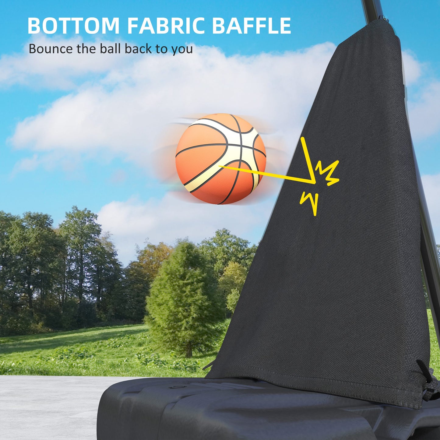 245-305cm Adjustable Basketball Hoop and Stand, with Wheels