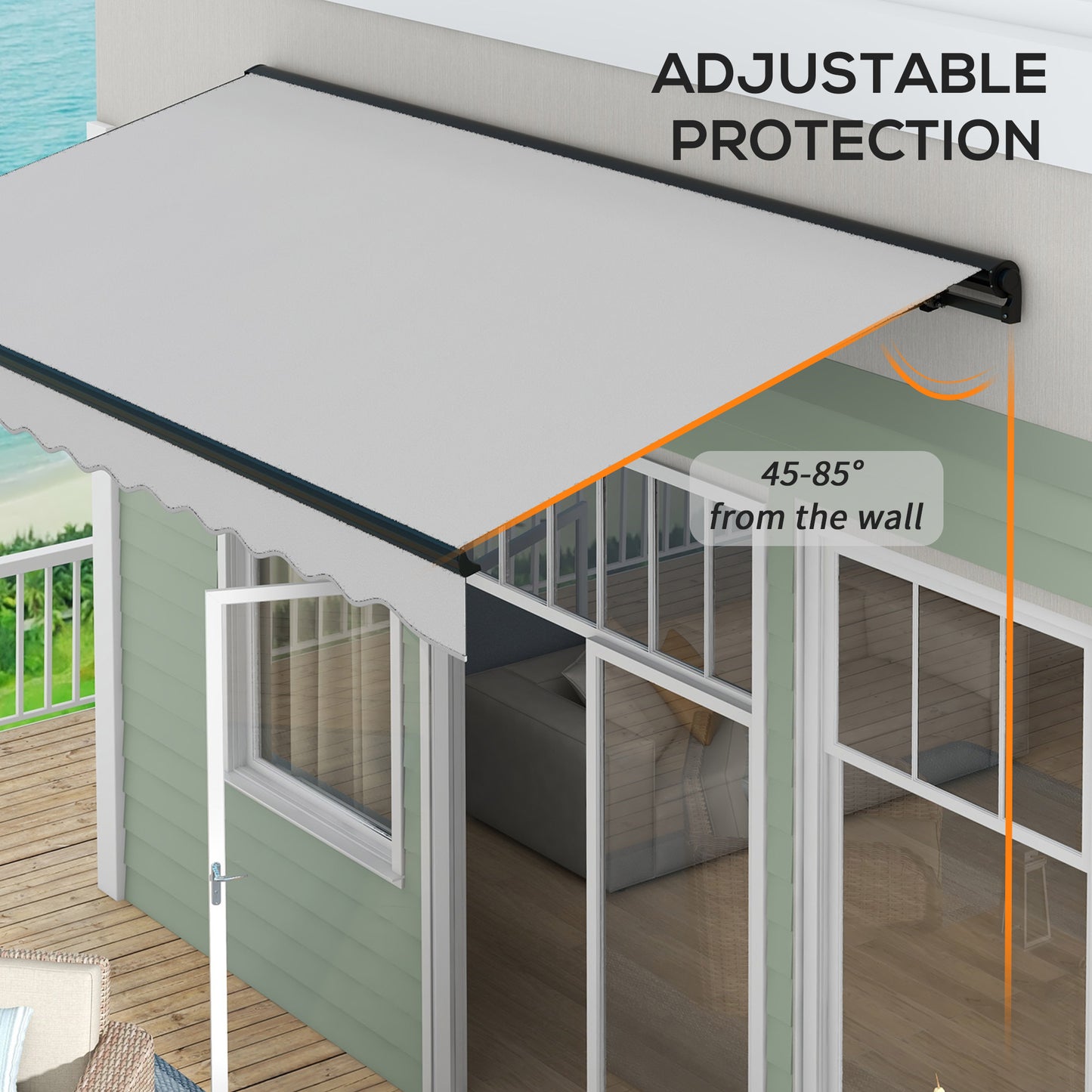 2.5 x 3.5m Aluminium Frame Electric Awning, with Remote
