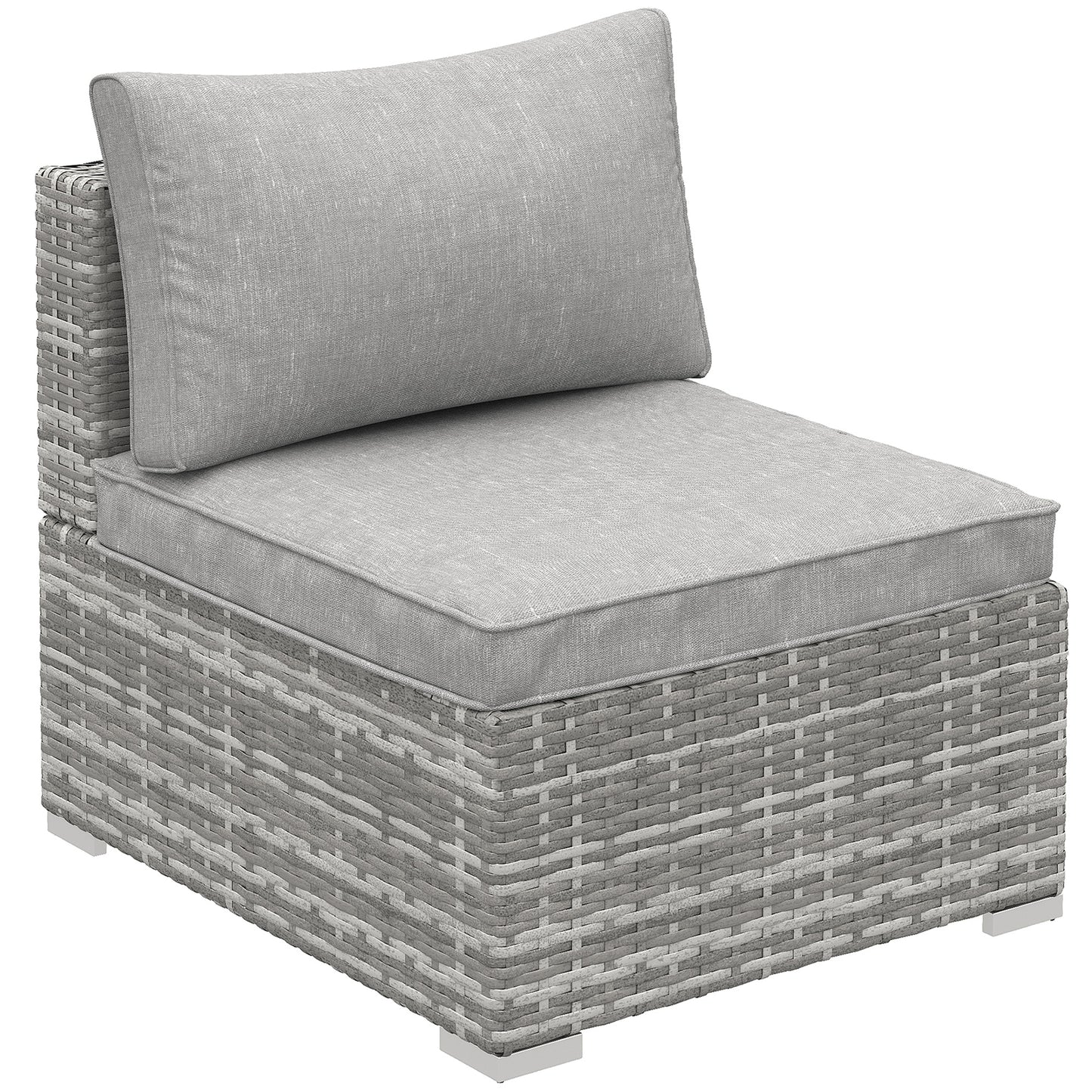 Outdoor Garden Furniture Rattan Single Middle Sofa with Cushions