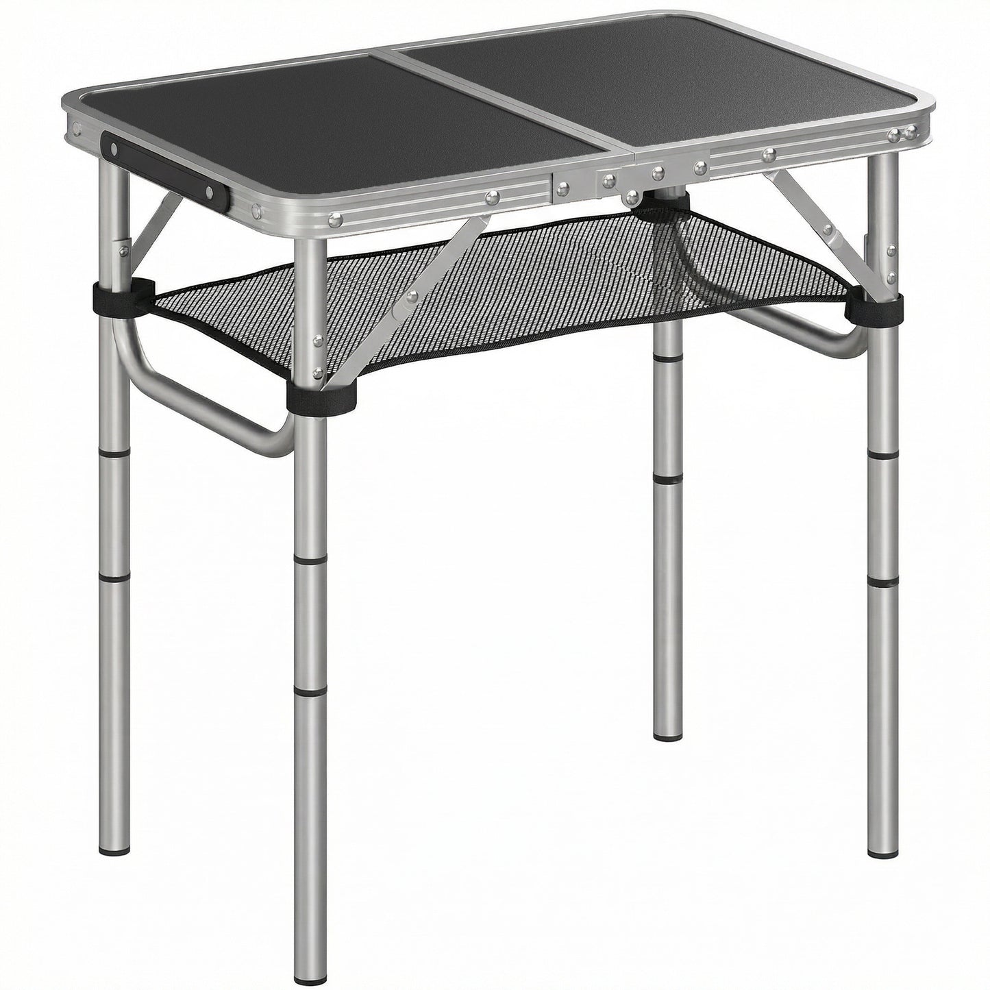 2ft Folding Camping Table, Picnic Table with Mesh Storage Layer (1)