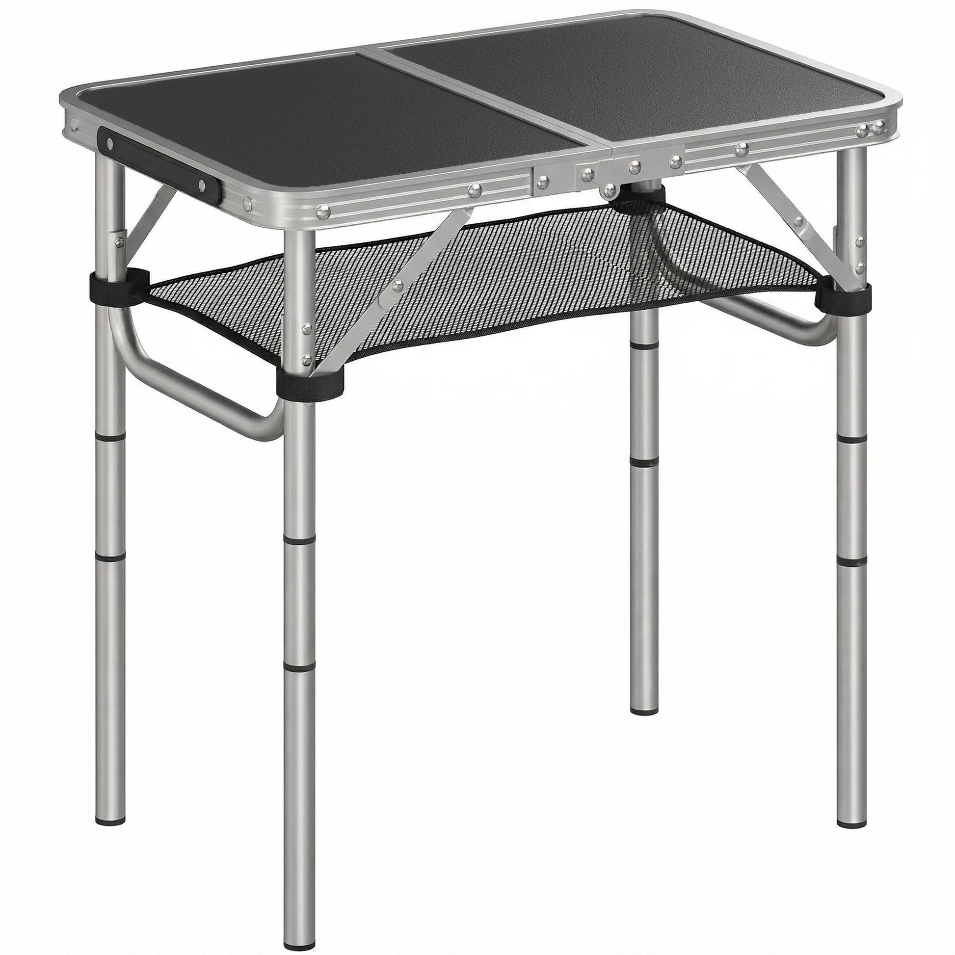 2ft Folding Camping Table, Picnic Table with Mesh Storage Layer (1)