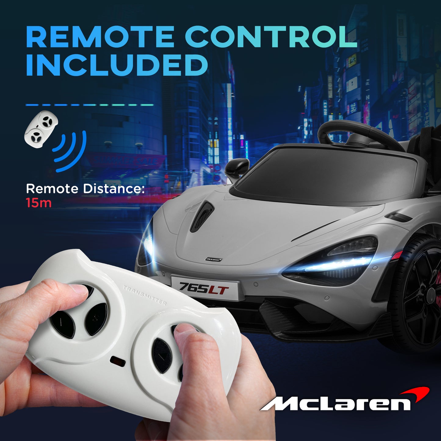 McLaren 765LT Licensed 12V Kids Electric Ride on Car
