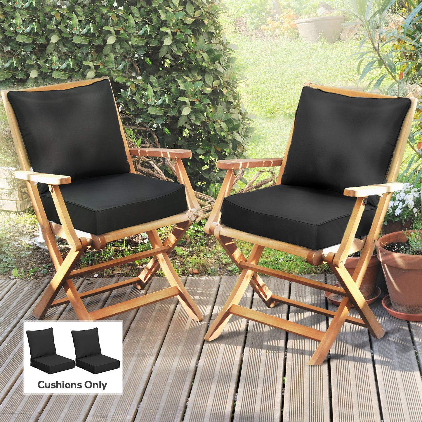 4 Pcs Outdoor Seat and Back Cushion Set Patio Deep Seating Chair