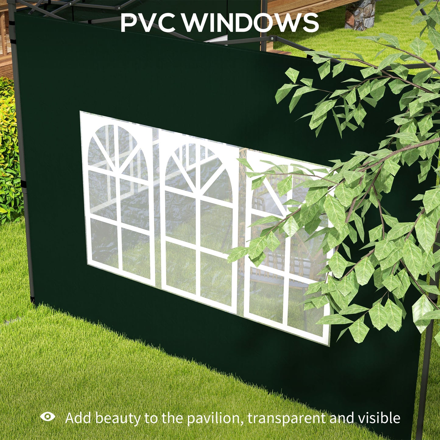 Set of Two 3 x 3m Gazebo Frame Replacement Walls